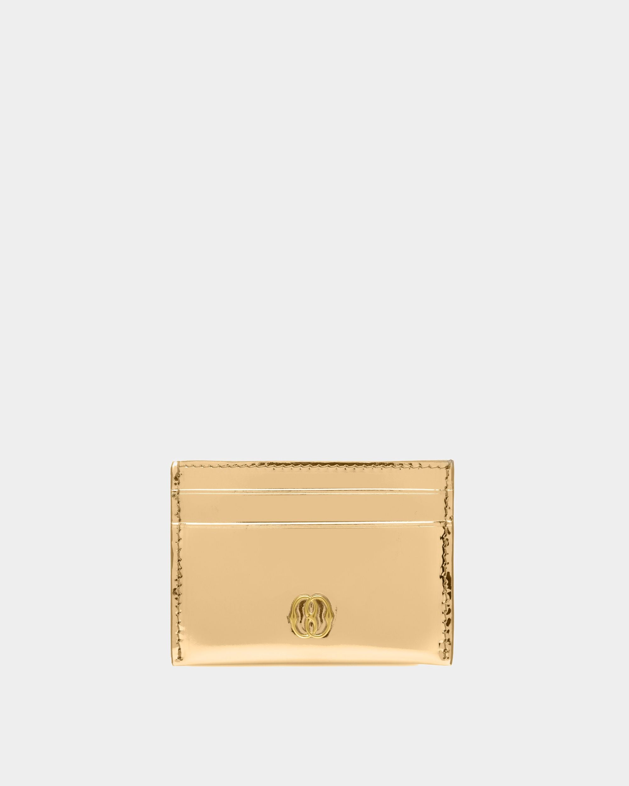 Emblem Visitenkartenetui Aus Goldfarbenem Leder - Damen - Bally - 01
