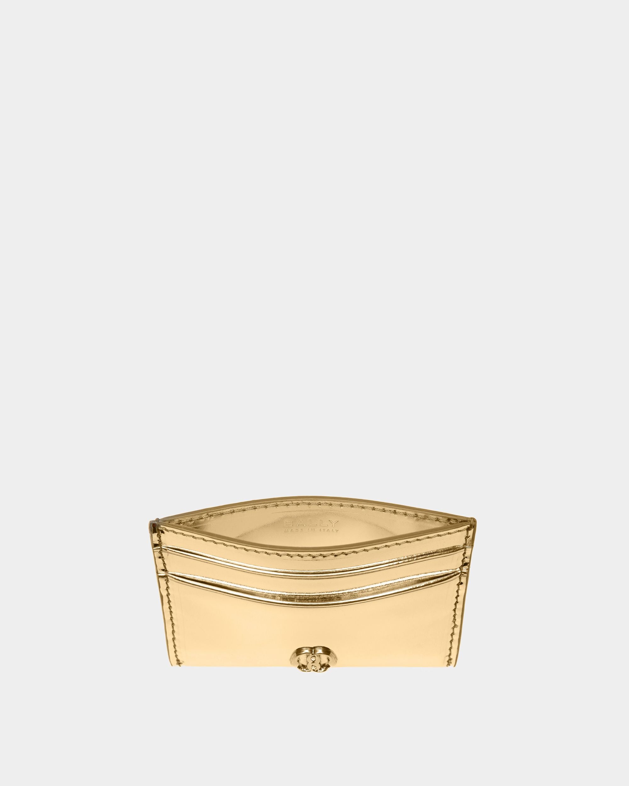 Emblem Visitenkartenetui Aus Goldfarbenem Leder - Damen - Bally - 03
