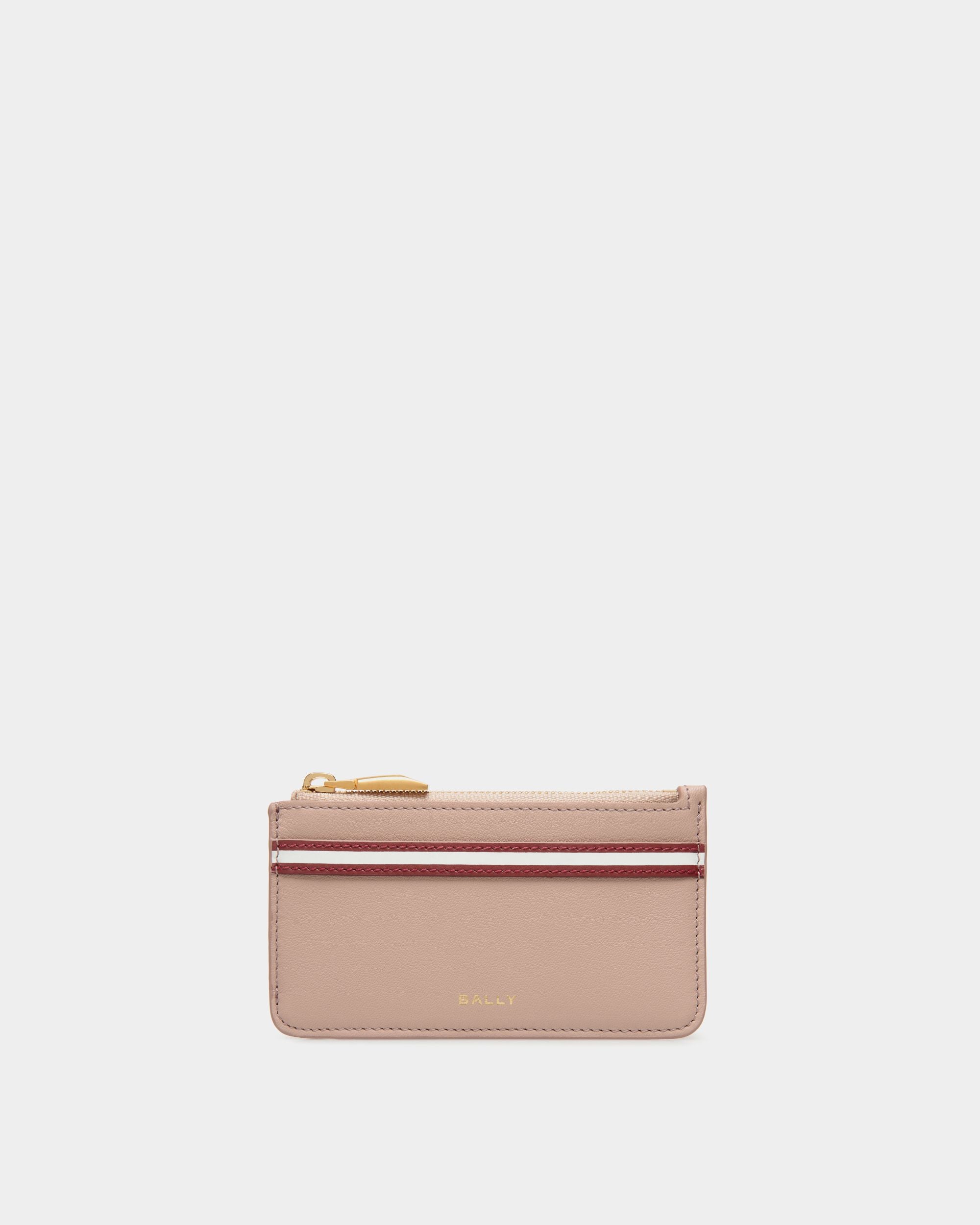 Code Kartenetui Mit Reißverschluss Aus Leder In Light Beige - Damen - Bally - 01