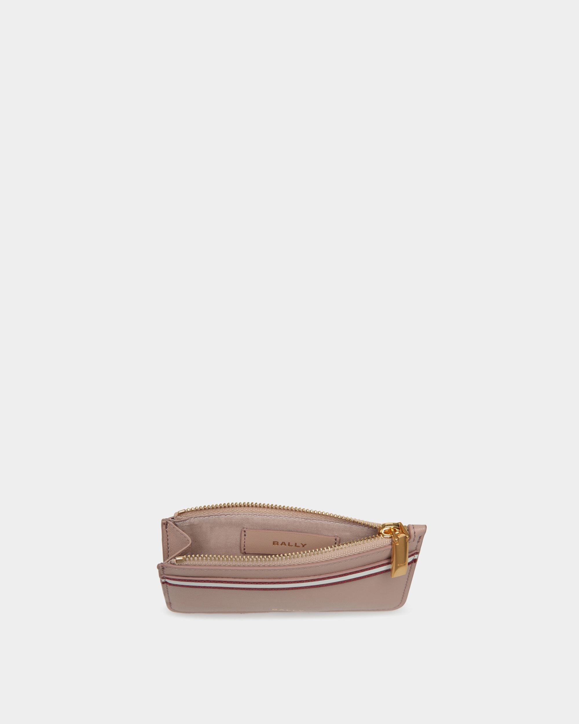Code Kartenetui Mit Reißverschluss Aus Leder In Light Beige - Damen - Bally - 03