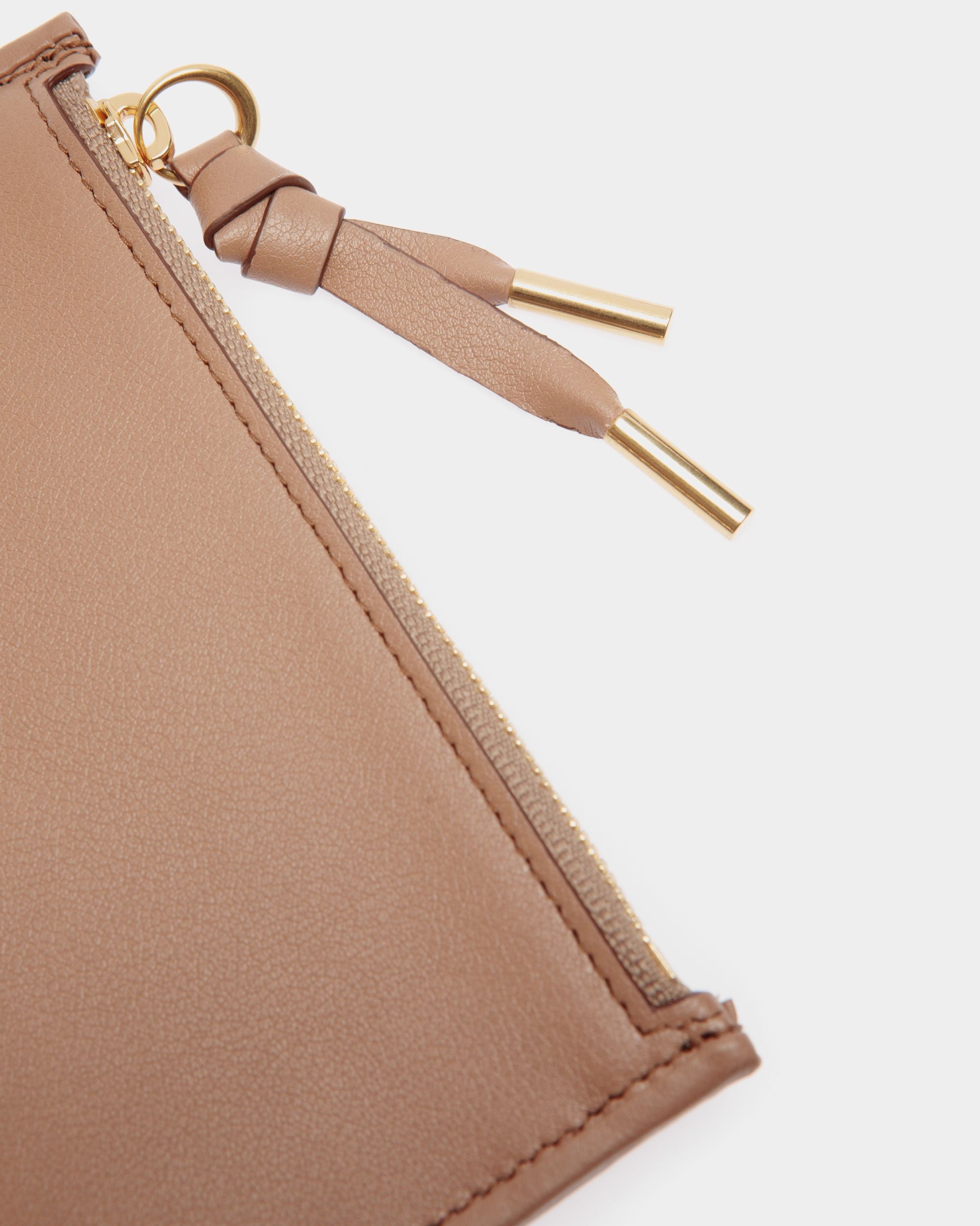 Kartenetui Mit Reißverschluss Aus Leder In Praline Beige - Damen - Bally - 02
