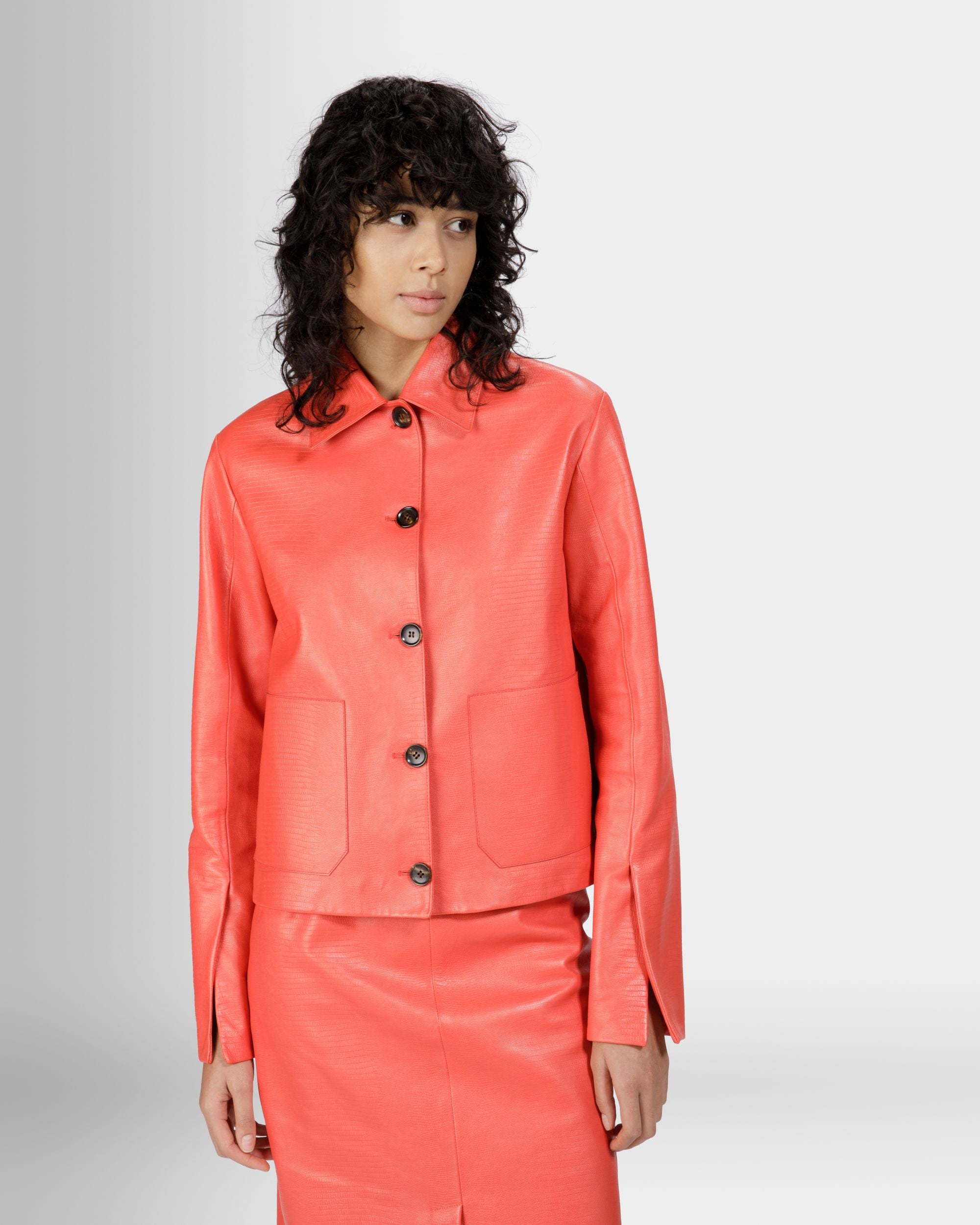 Lederjacke In Orange - Damen - Bally - 02