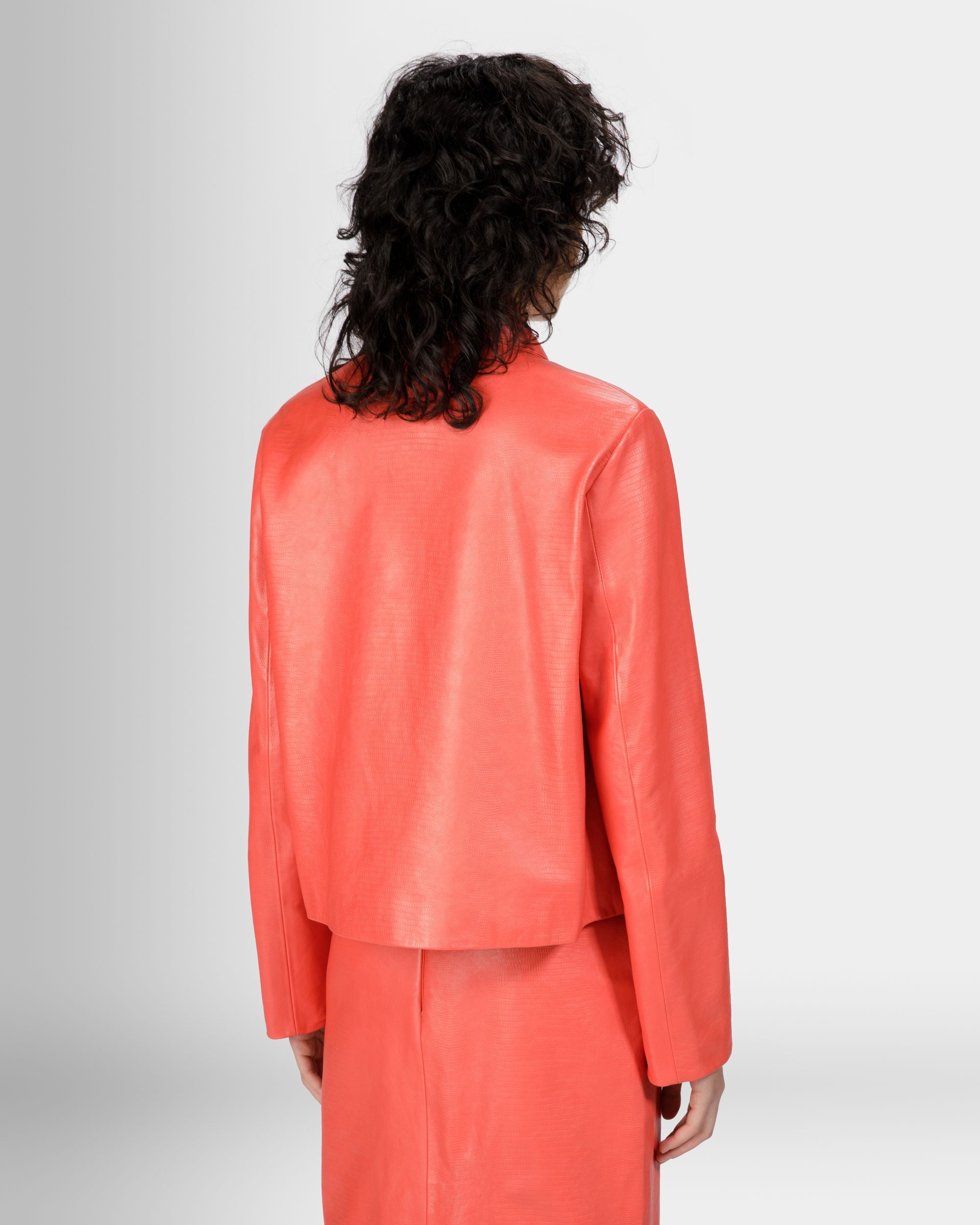 Lederjacke In Orange - Damen - Bally - 03