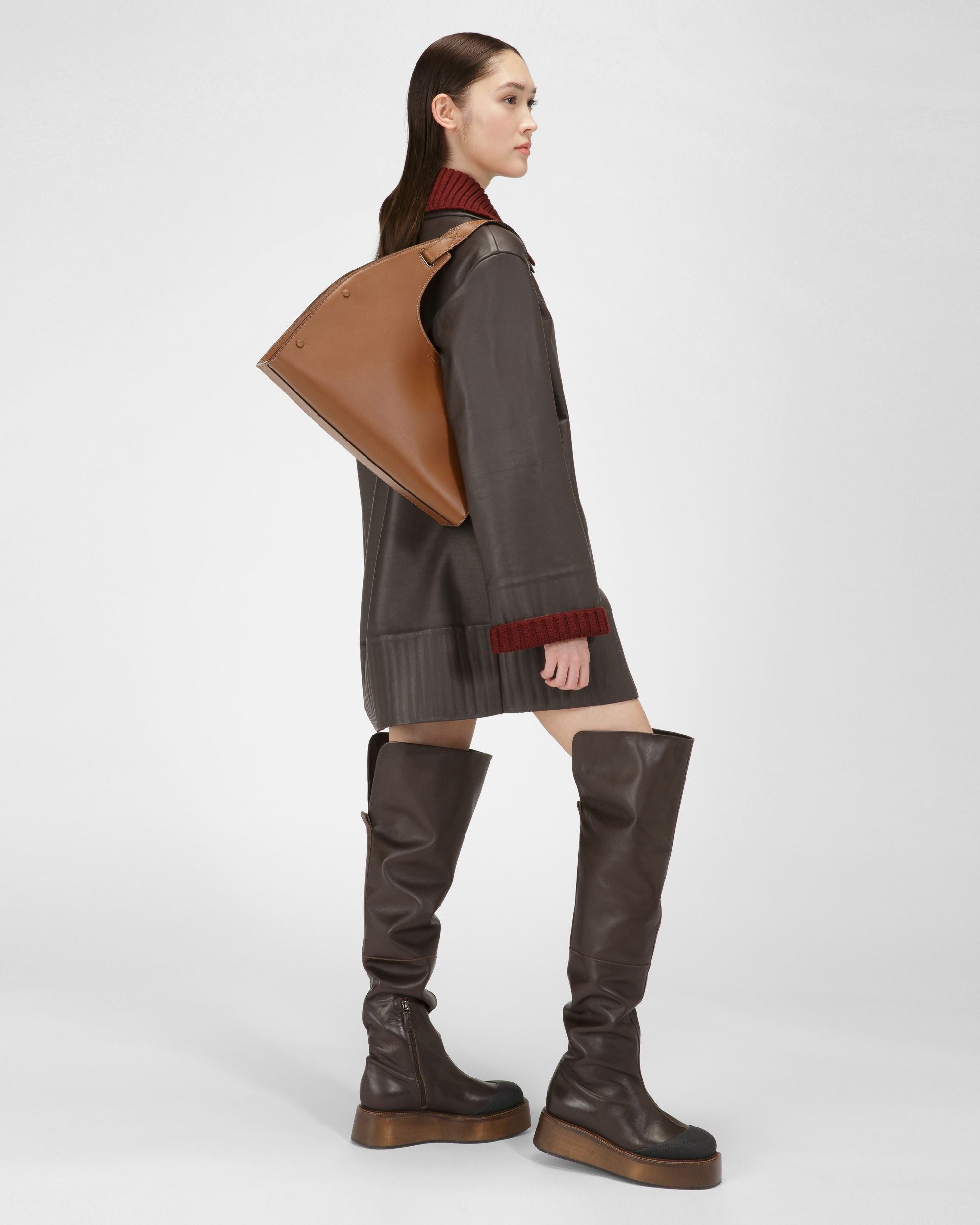 Mantel Aus Ebenholzbraunem Leder - Damen - Bally - 05