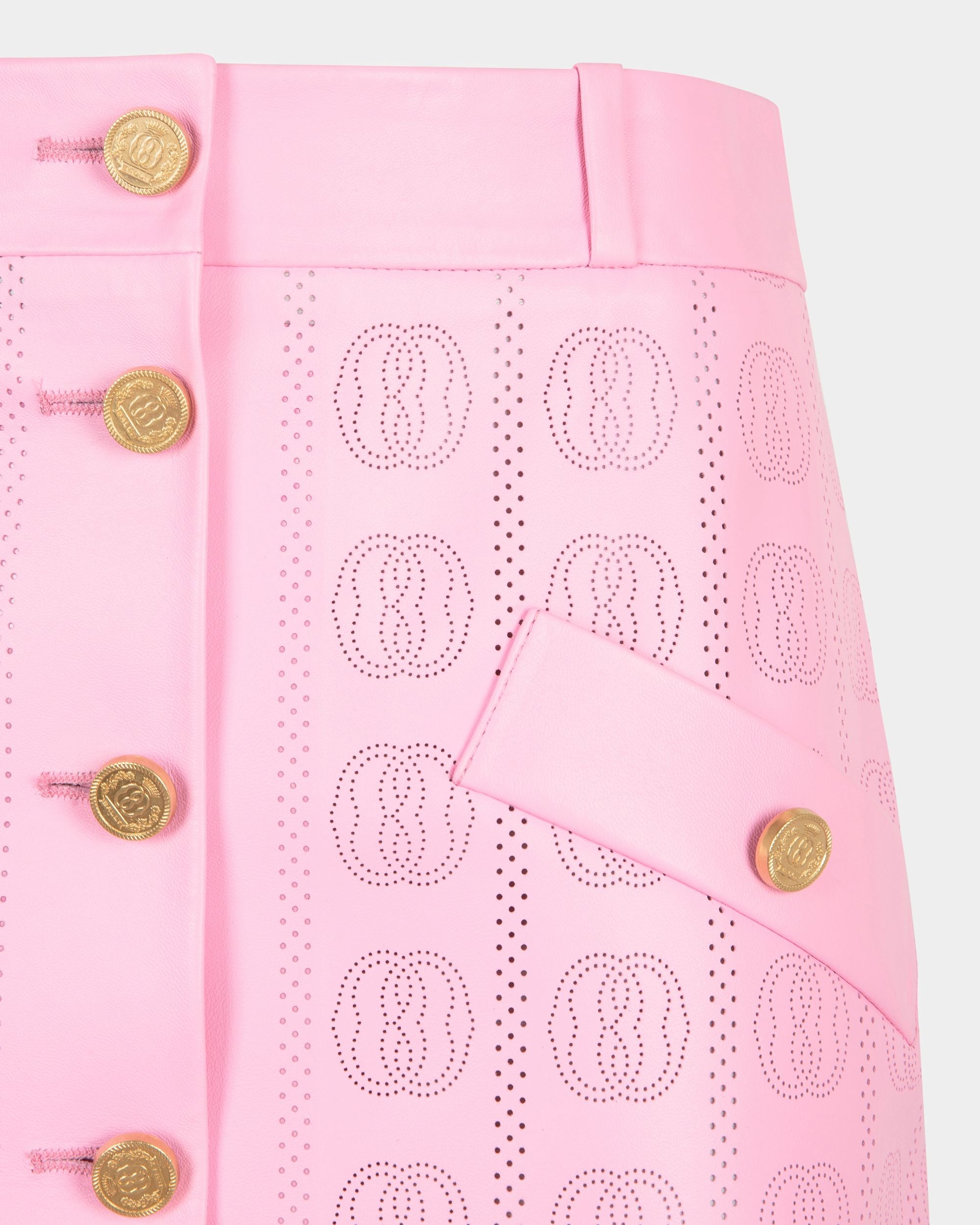 Midirock Aus Leder In Rosa - Damen - Bally - 02
