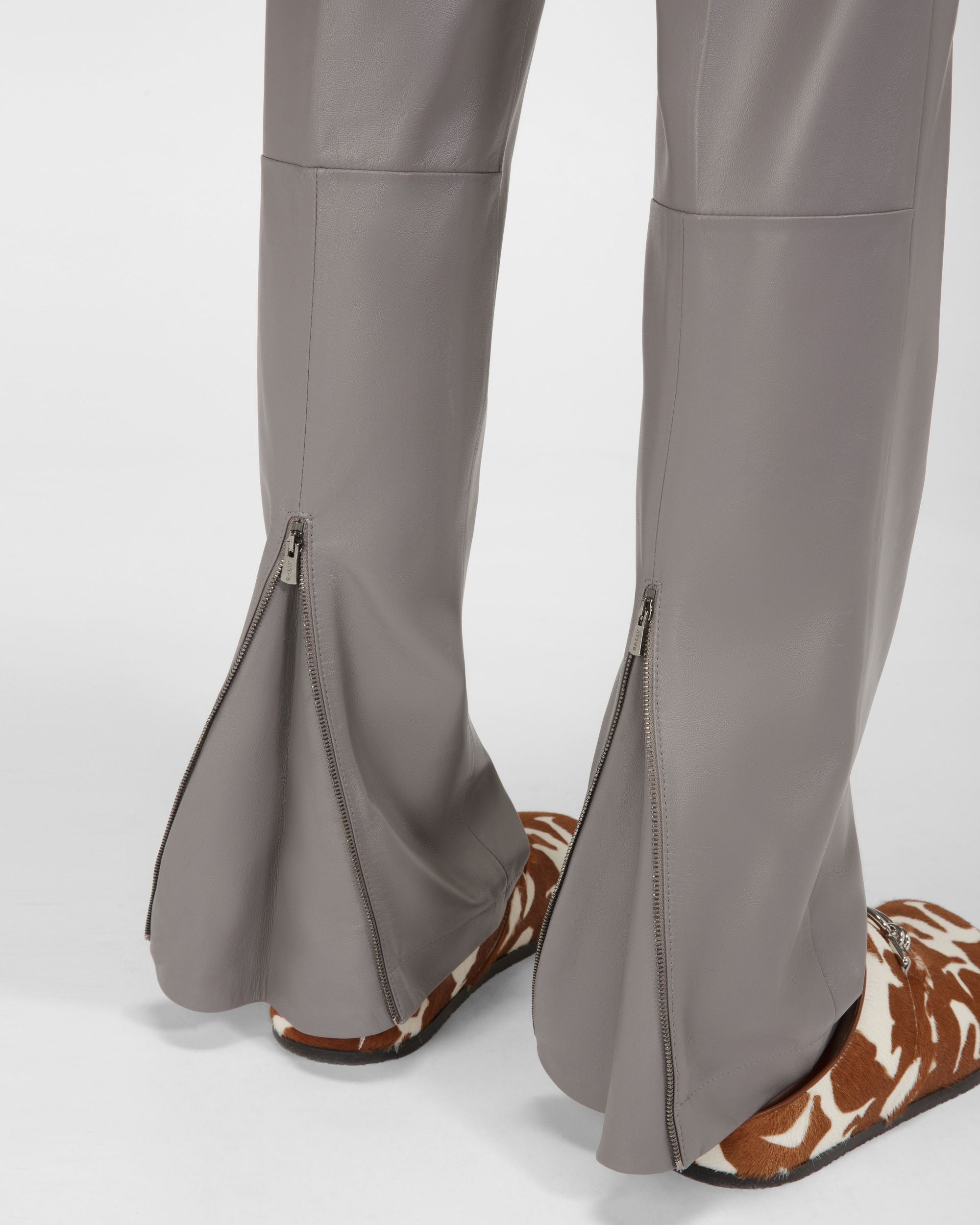 Hose Aus Grauem Leder - Damen - Bally - 02