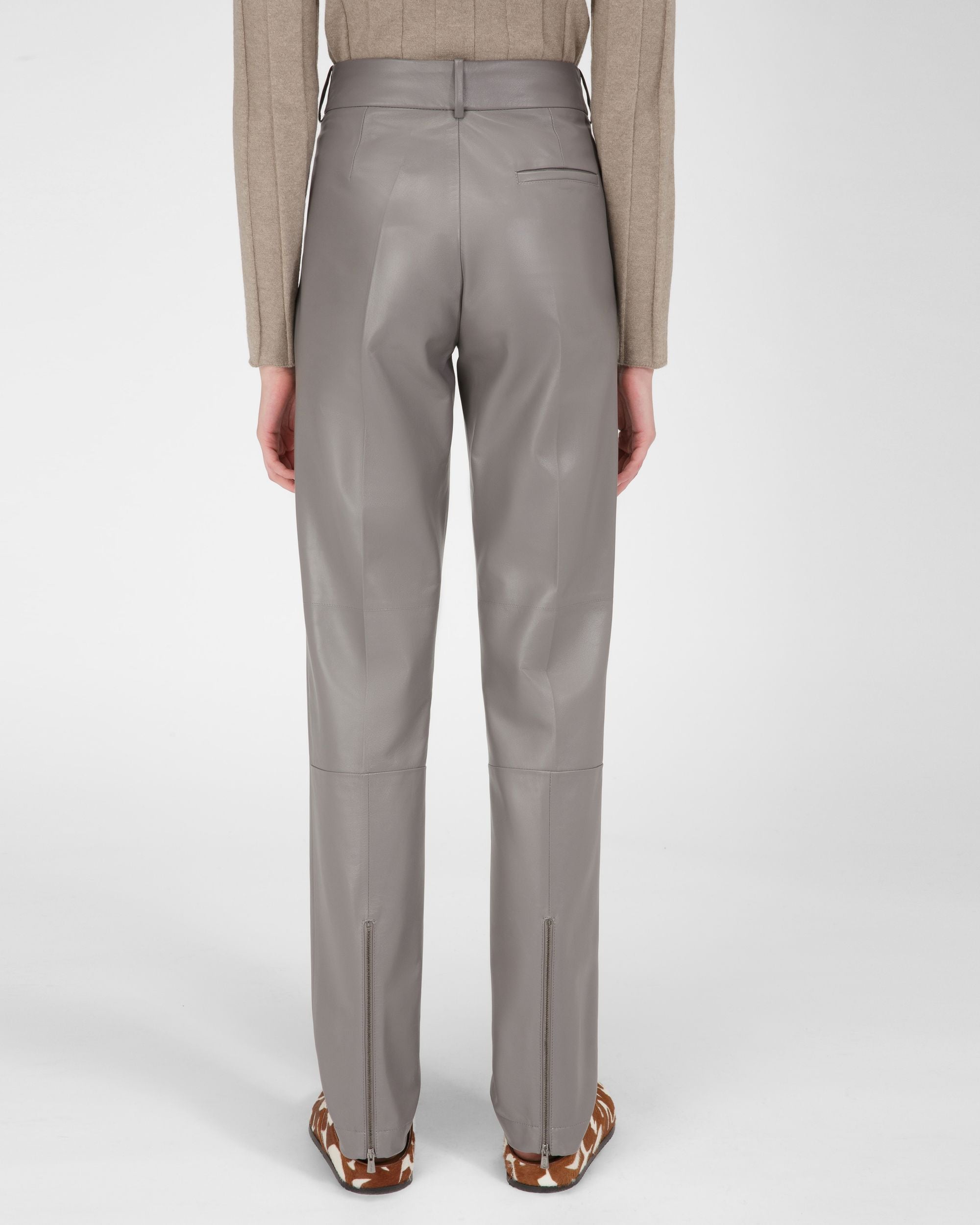 Hose Aus Grauem Leder - Damen - Bally - 03