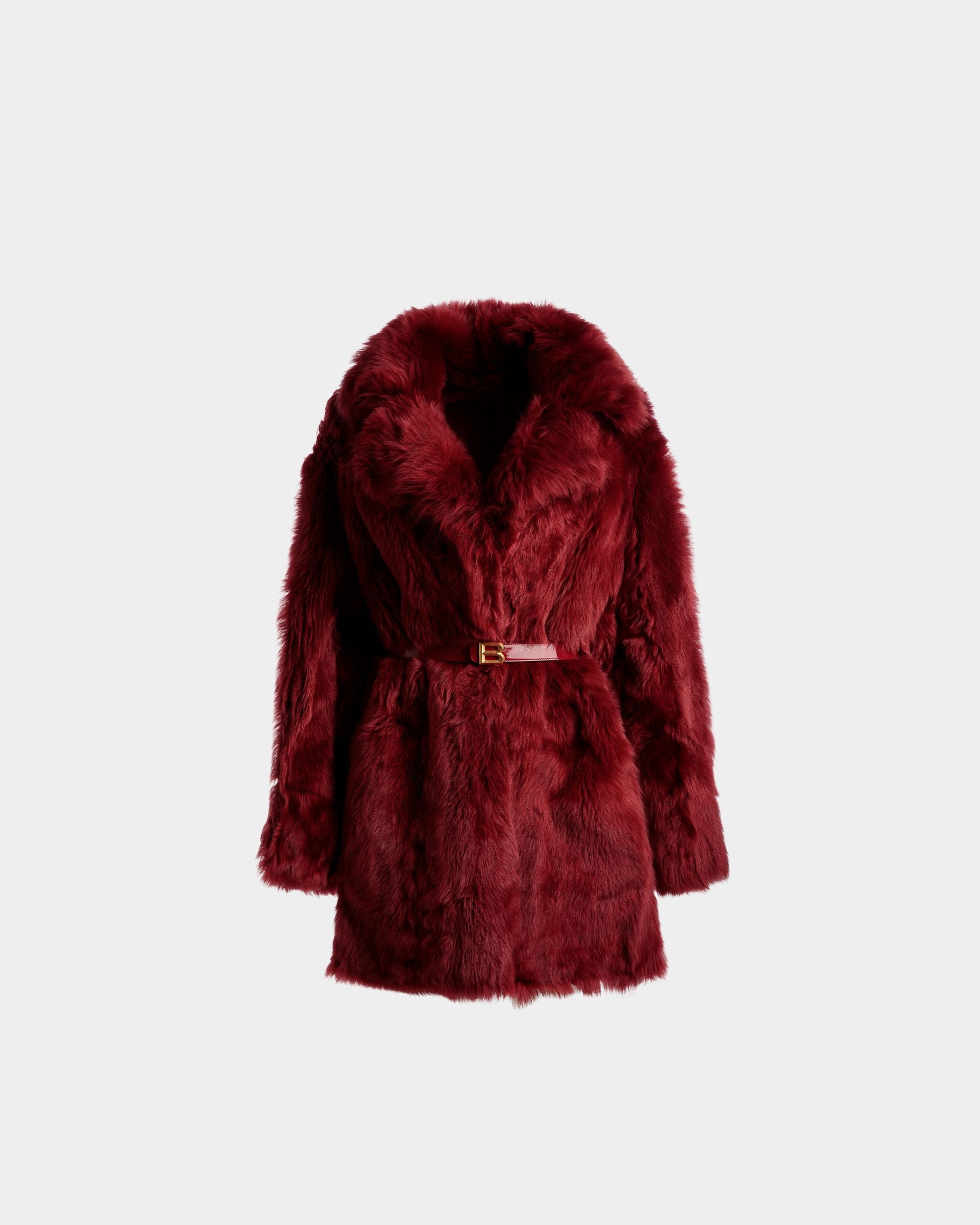 Veloursmantel Aus Rotem Leder - Damen - Bally - 01