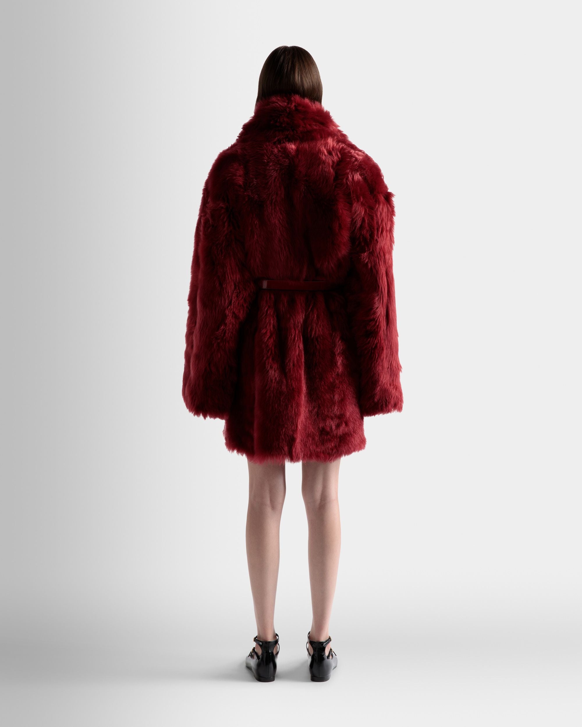 Veloursmantel Aus Rotem Leder - Damen - Bally - 06