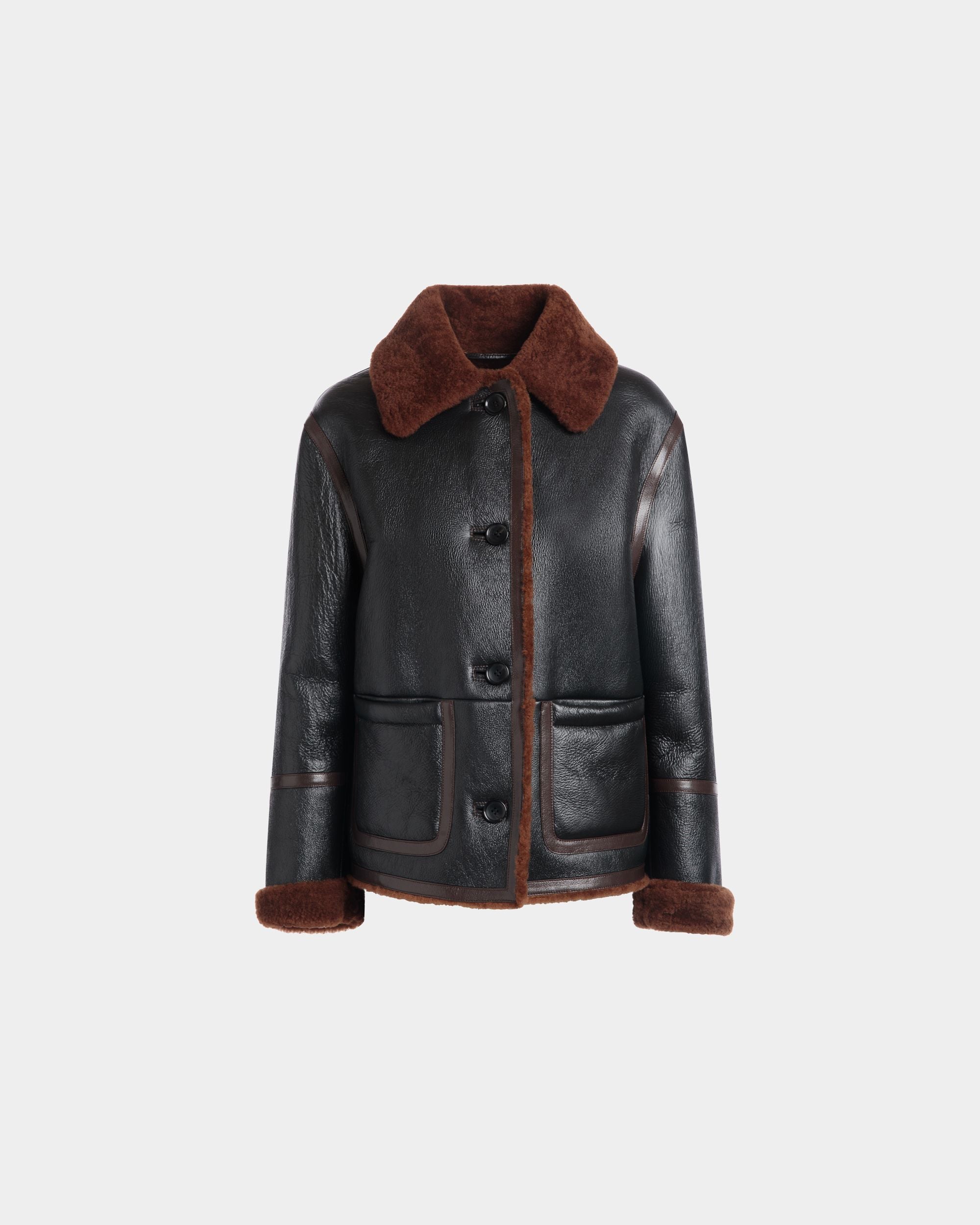 Jacke Aus Schwarzem Leder Mit Shearling-Futter - Damen - Bally - 01