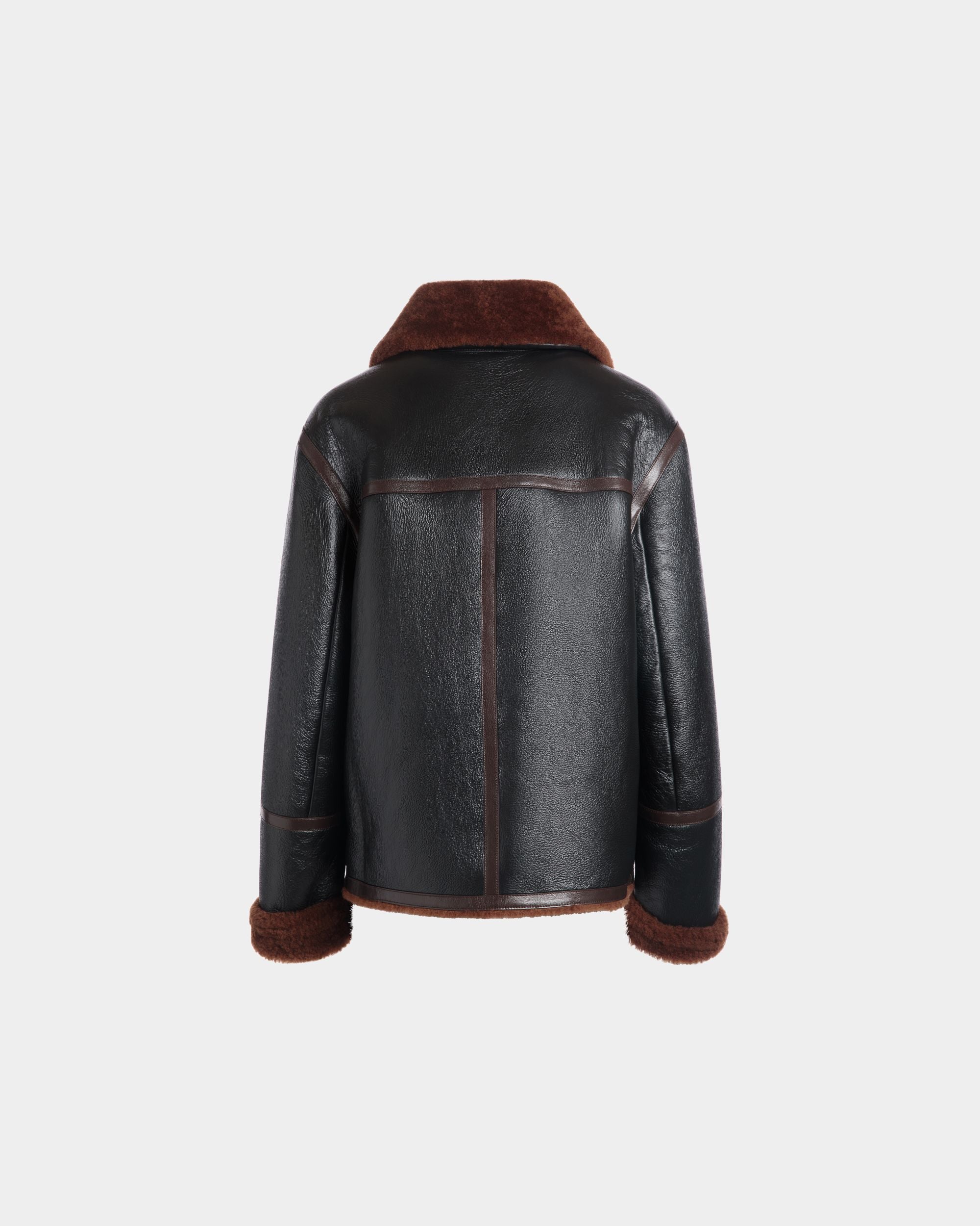 Jacke Aus Schwarzem Leder Mit Shearling-Futter - Damen - Bally - 07