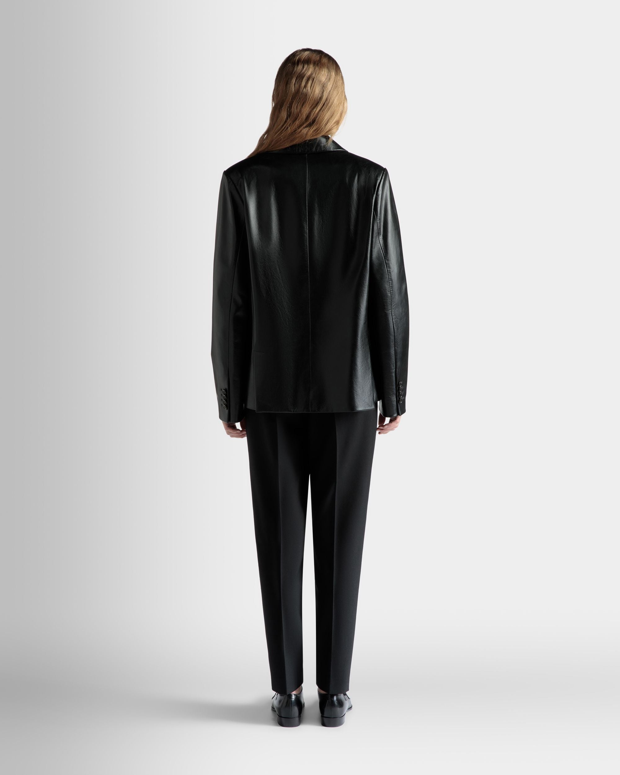 Einreihige Jacke Aus Leder In Schwarz - Damen - Bally - 06