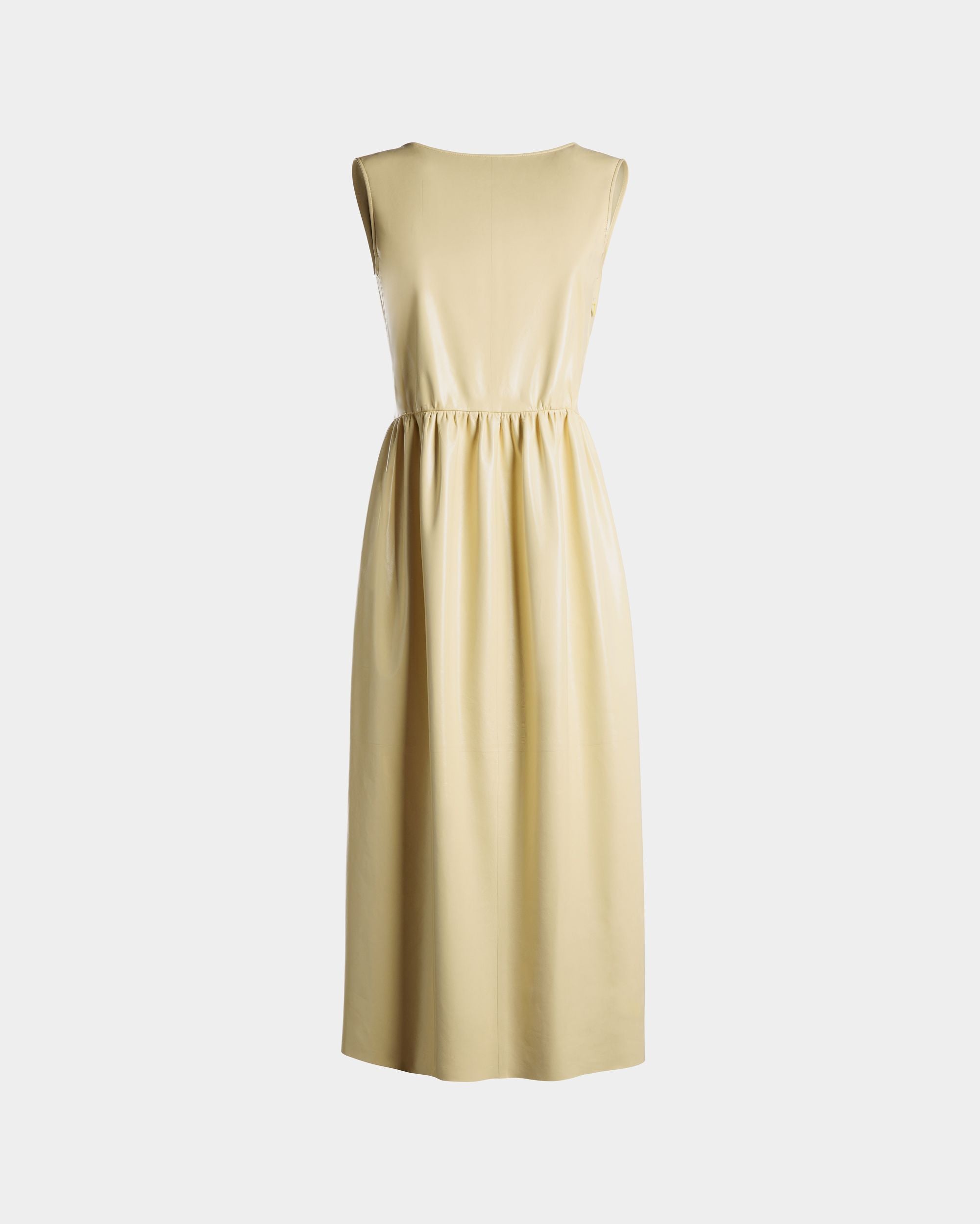 Ärmelloses Midikleid Aus Leder In Vanana Yellow - Damen - Bally - 01