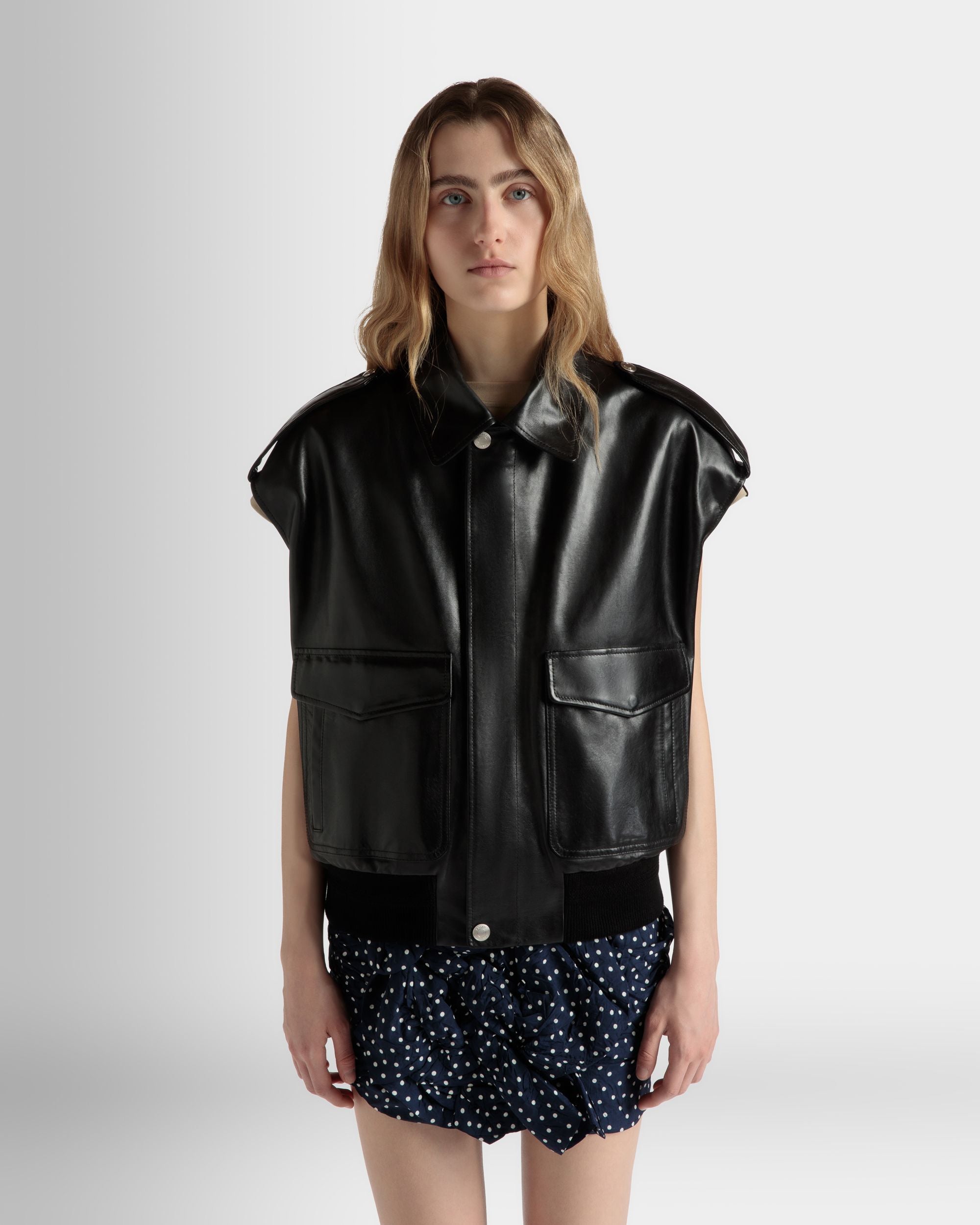 Weste Aus Leder In Schwarz - Damen - Bally - 03