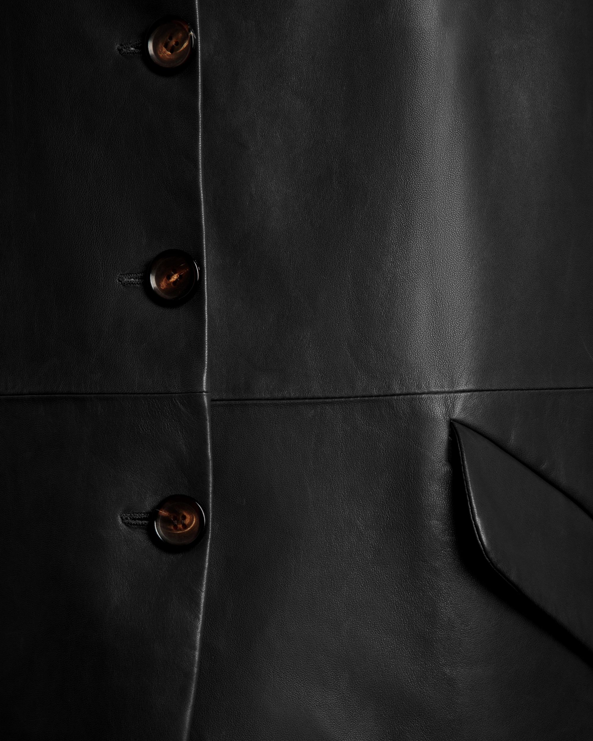 Einreihiger Midi-Mantel Aus Leder In Schwarz - Damen - Bally - 02