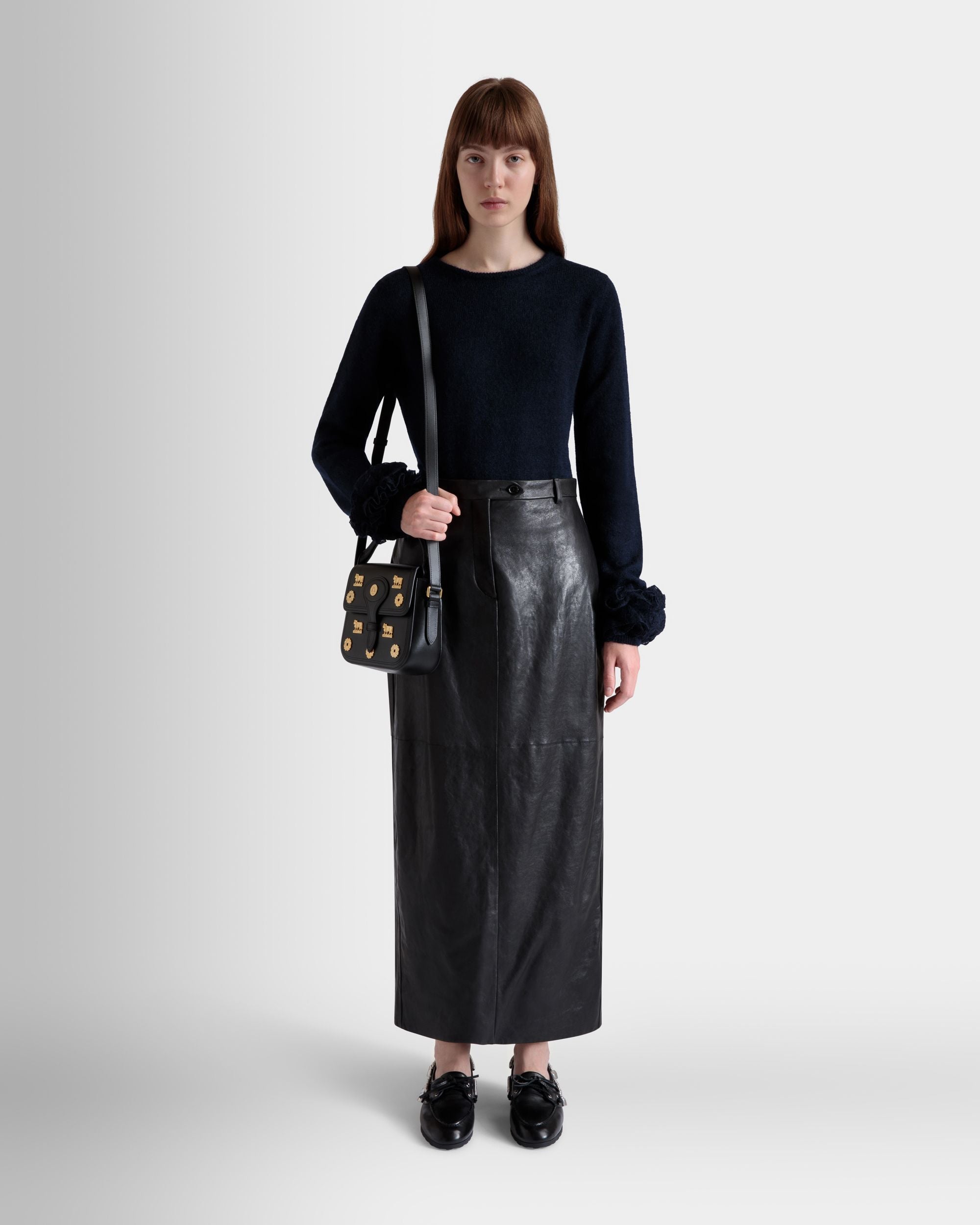 Langer Rock Aus Leder In Schwarz - Damen - Bally - 02