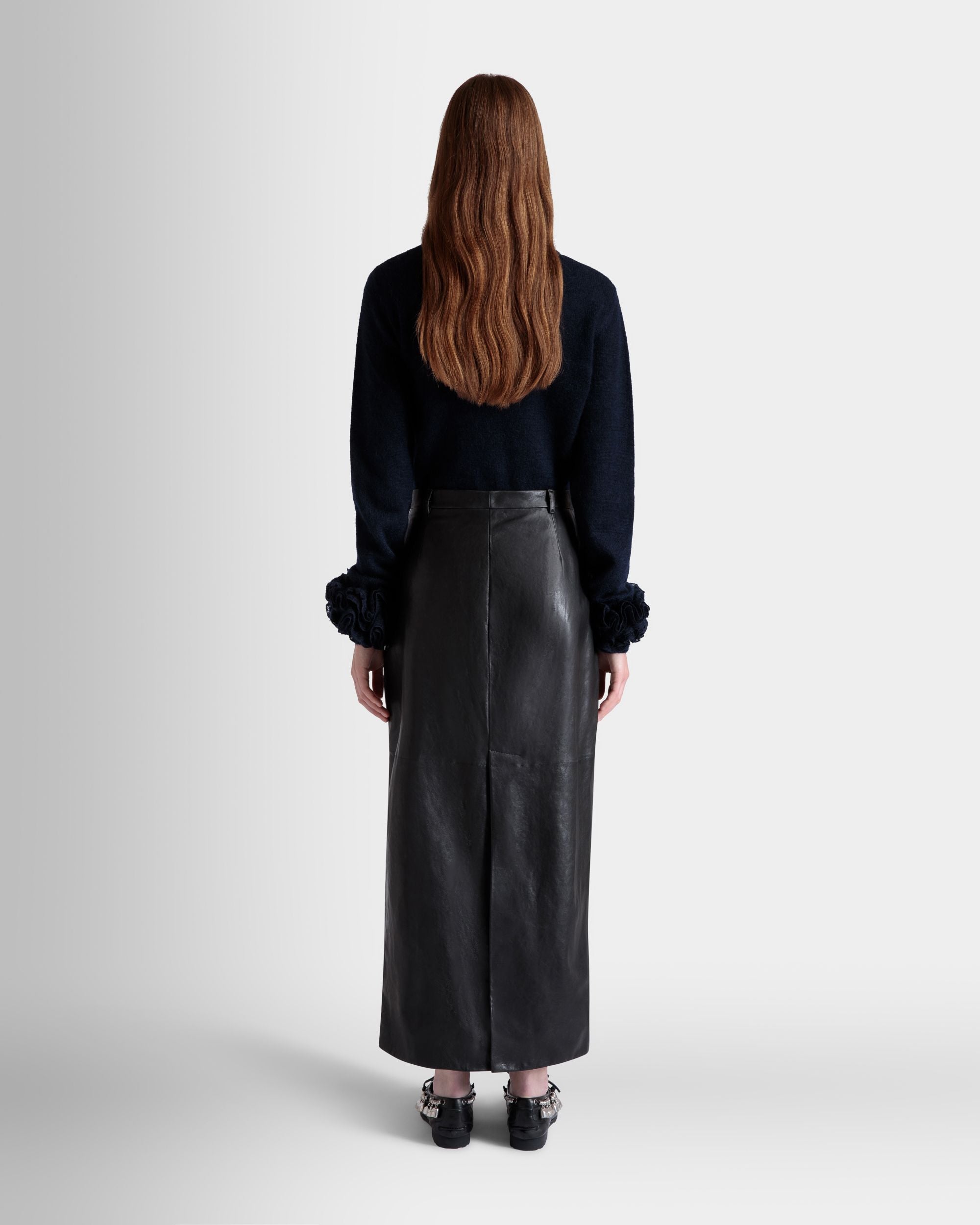 Langer Rock Aus Leder In Schwarz - Damen - Bally - 06