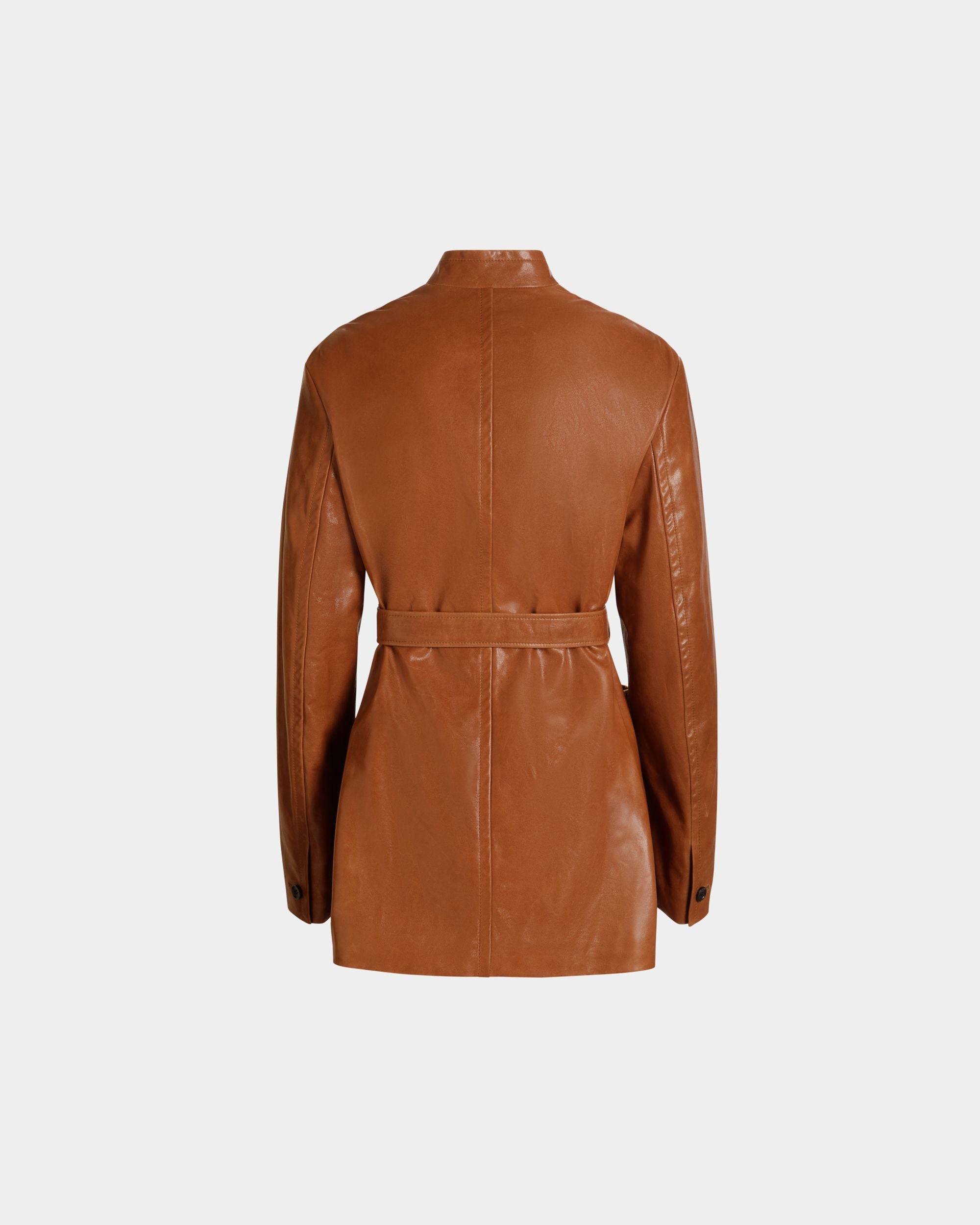 Jacke Mit Gürtel Aus Leder In Braun - Damen - Bally - 07