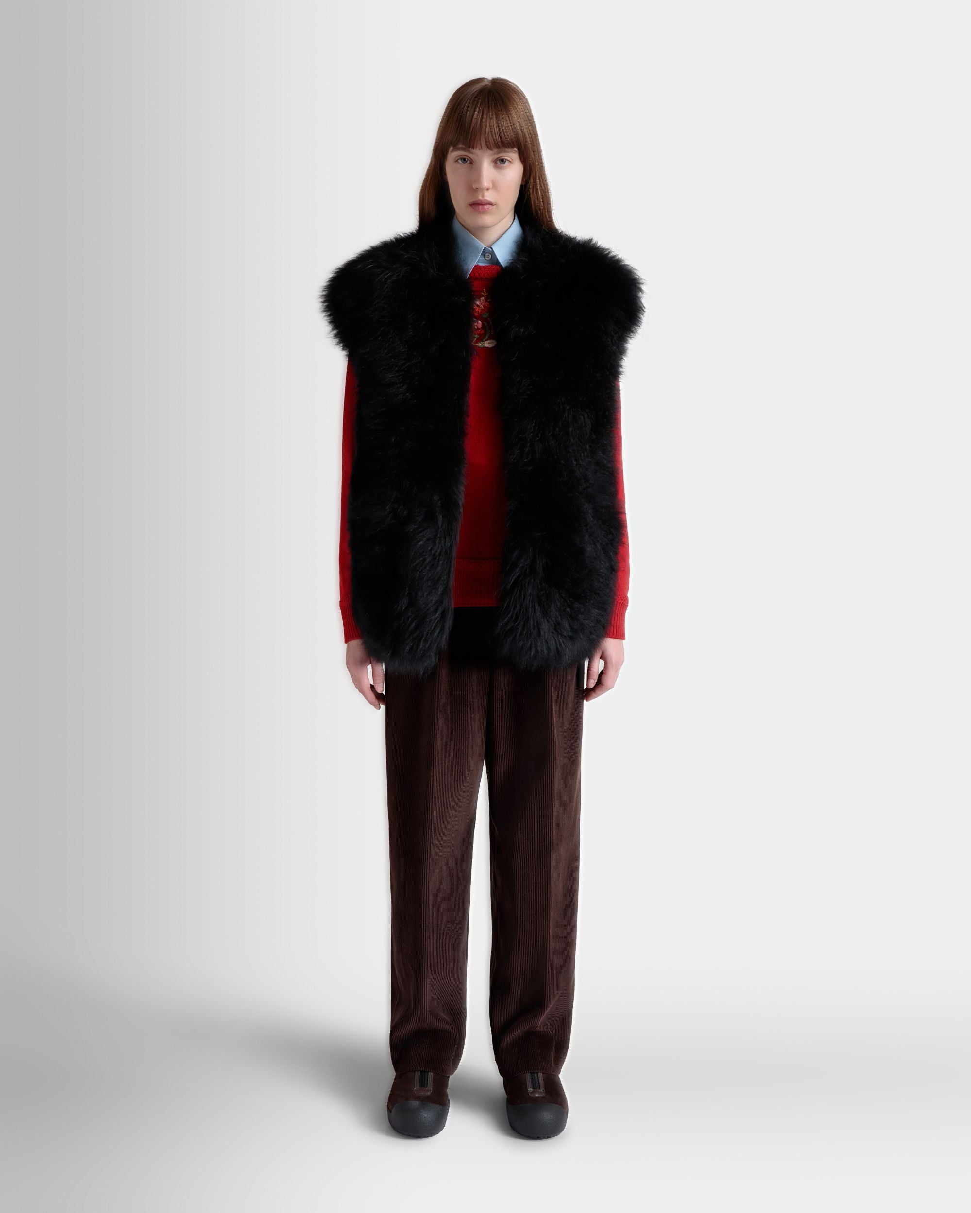 Winter Capsule Weste Aus Schwarzem Schaffell - Damen - Bally - 02