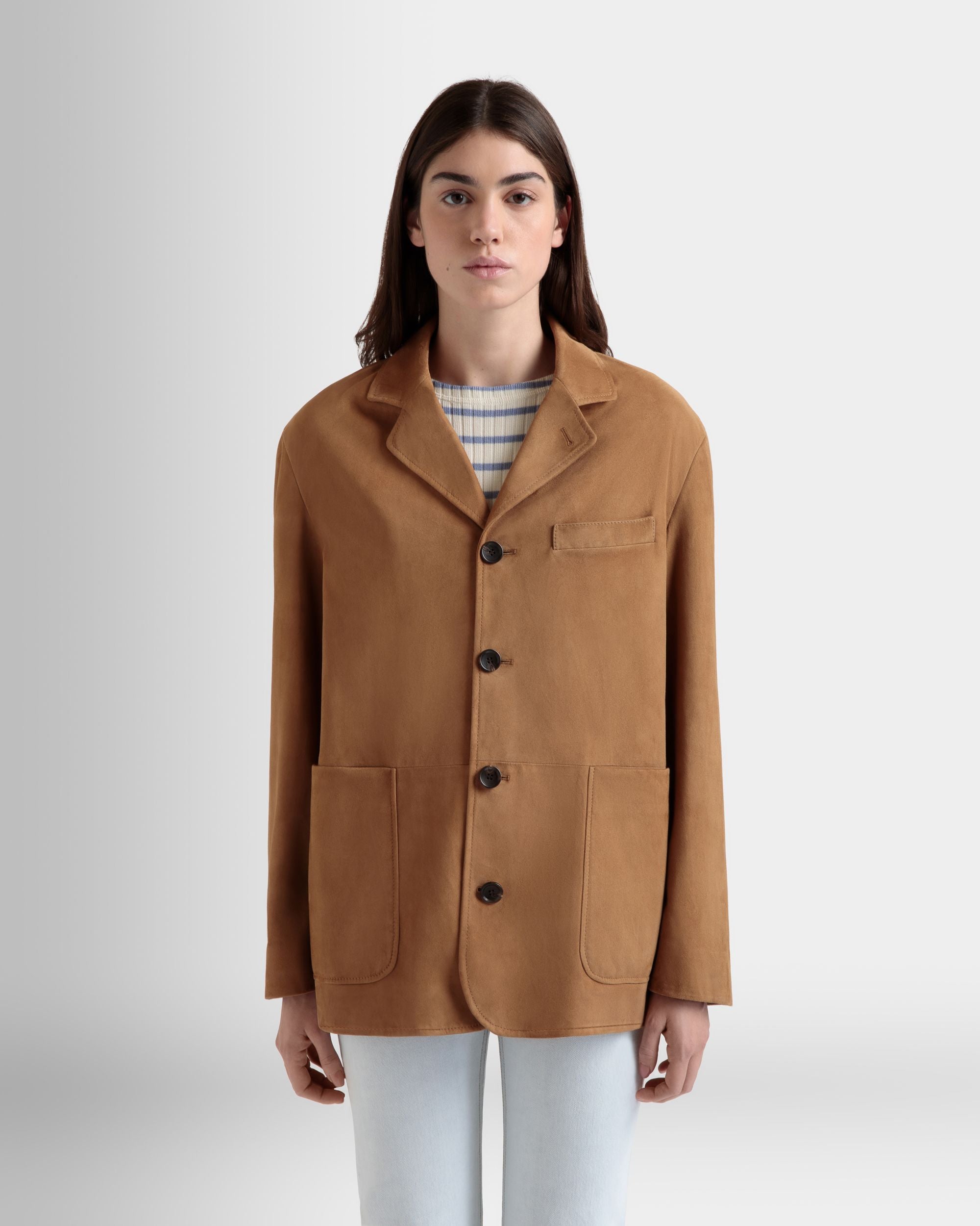 Blazer Aus Braunem Veloursleder - Damen - Bally - 08