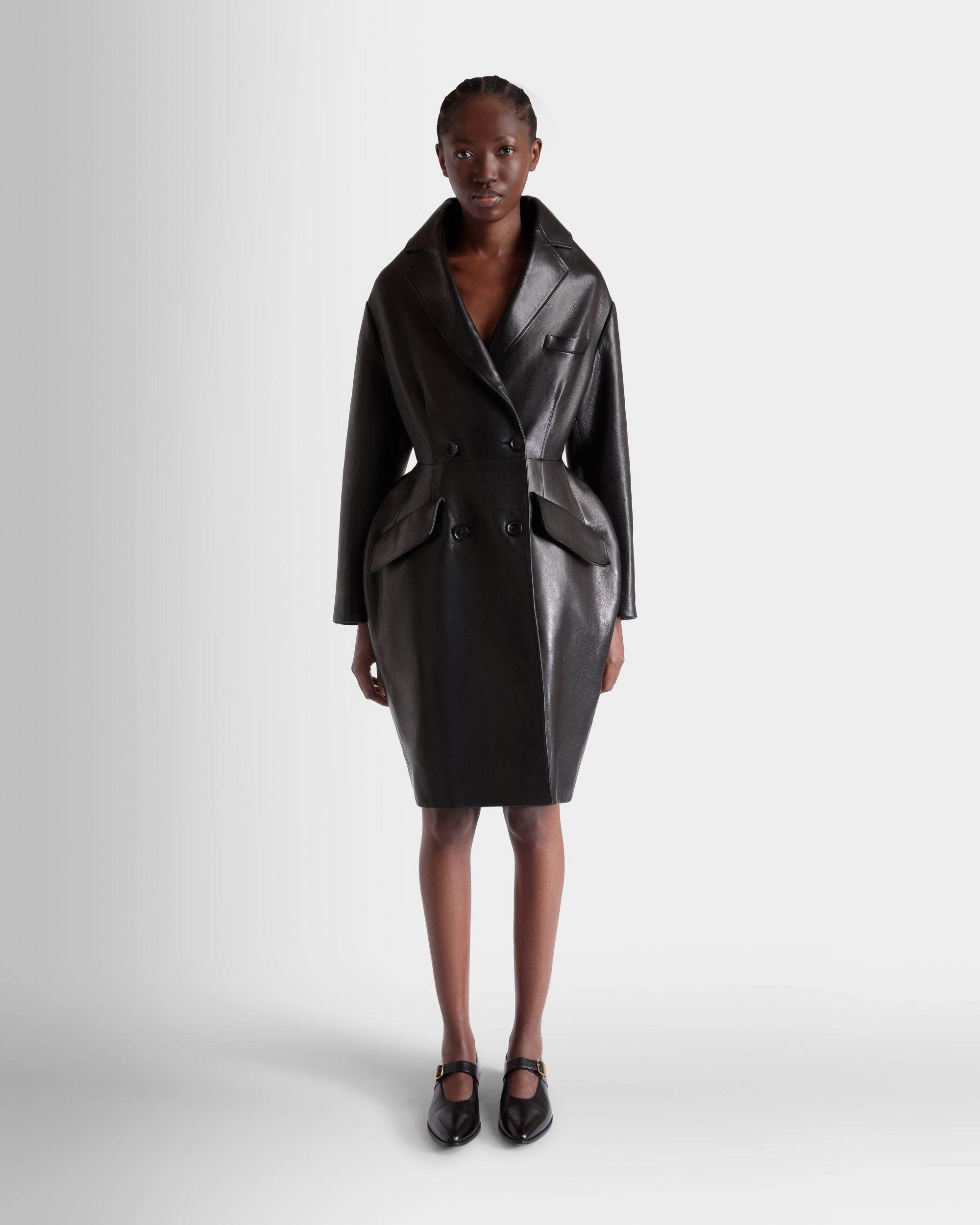 Mantel Aus Leder In Schwarz - Damen - Bally - 02