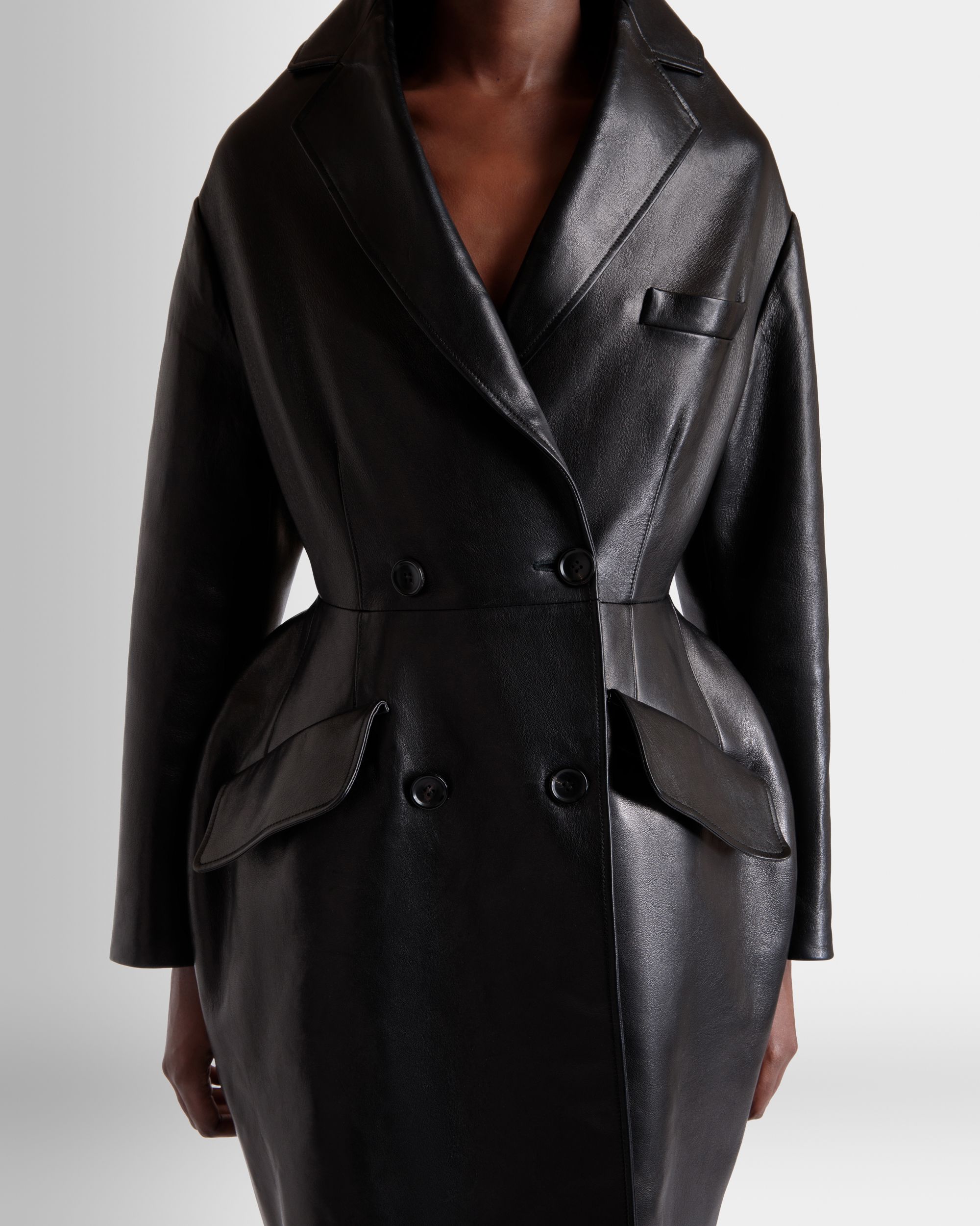 Mantel Aus Leder In Schwarz - Damen - Bally - 03