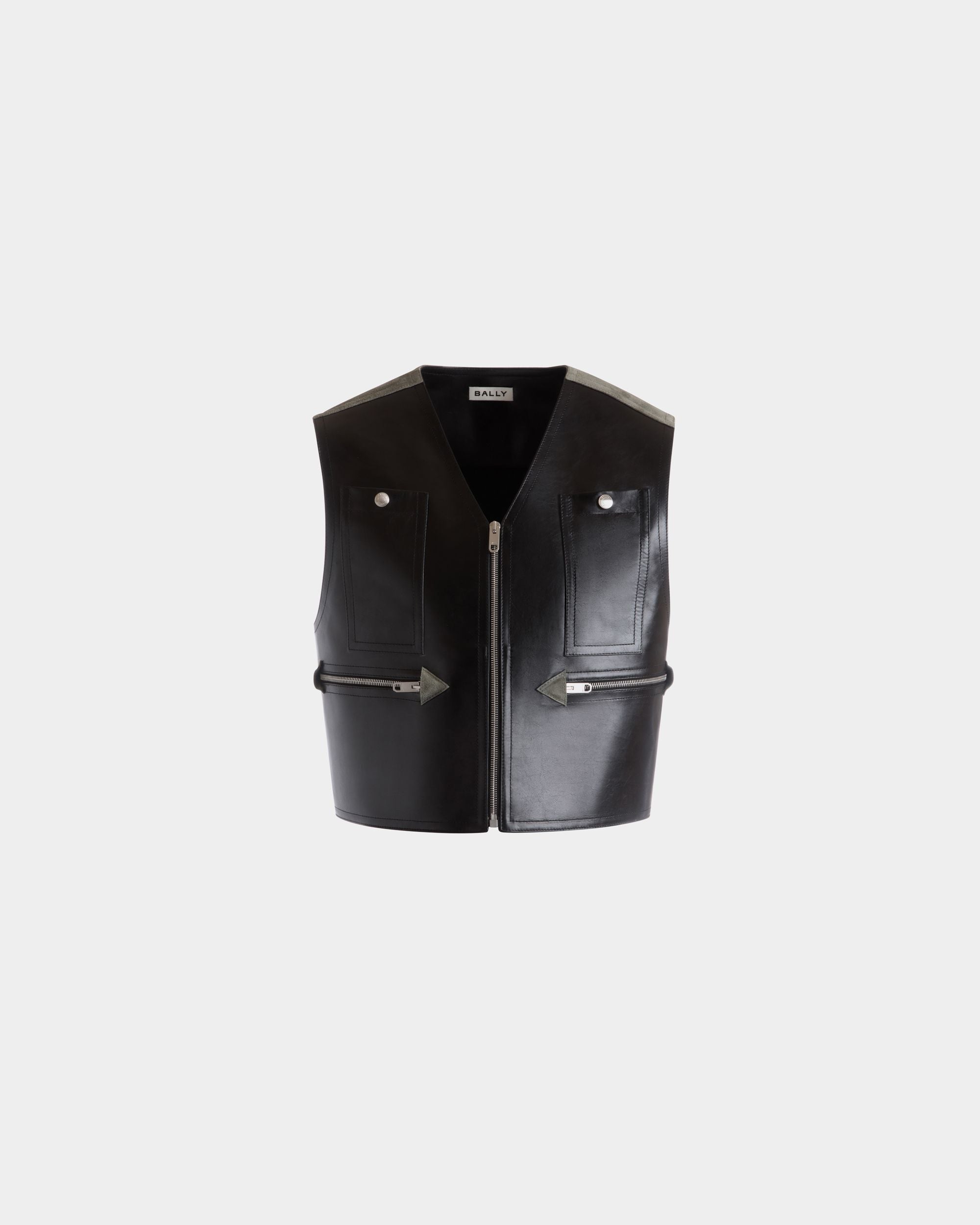 Weste Aus Leder In Schwarz - Damen - Bally - 01