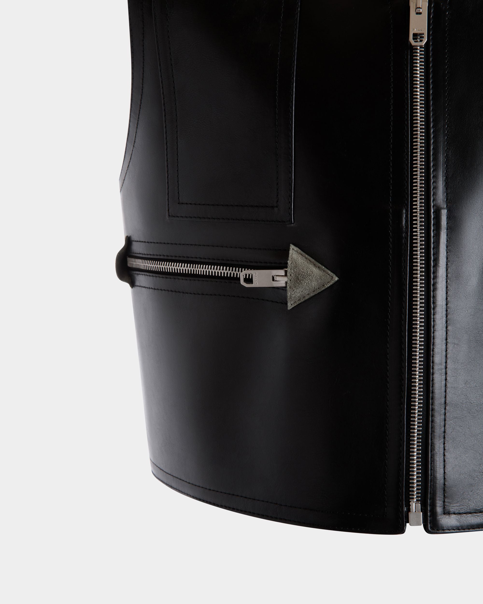 Weste Aus Leder In Schwarz - Damen - Bally - 04