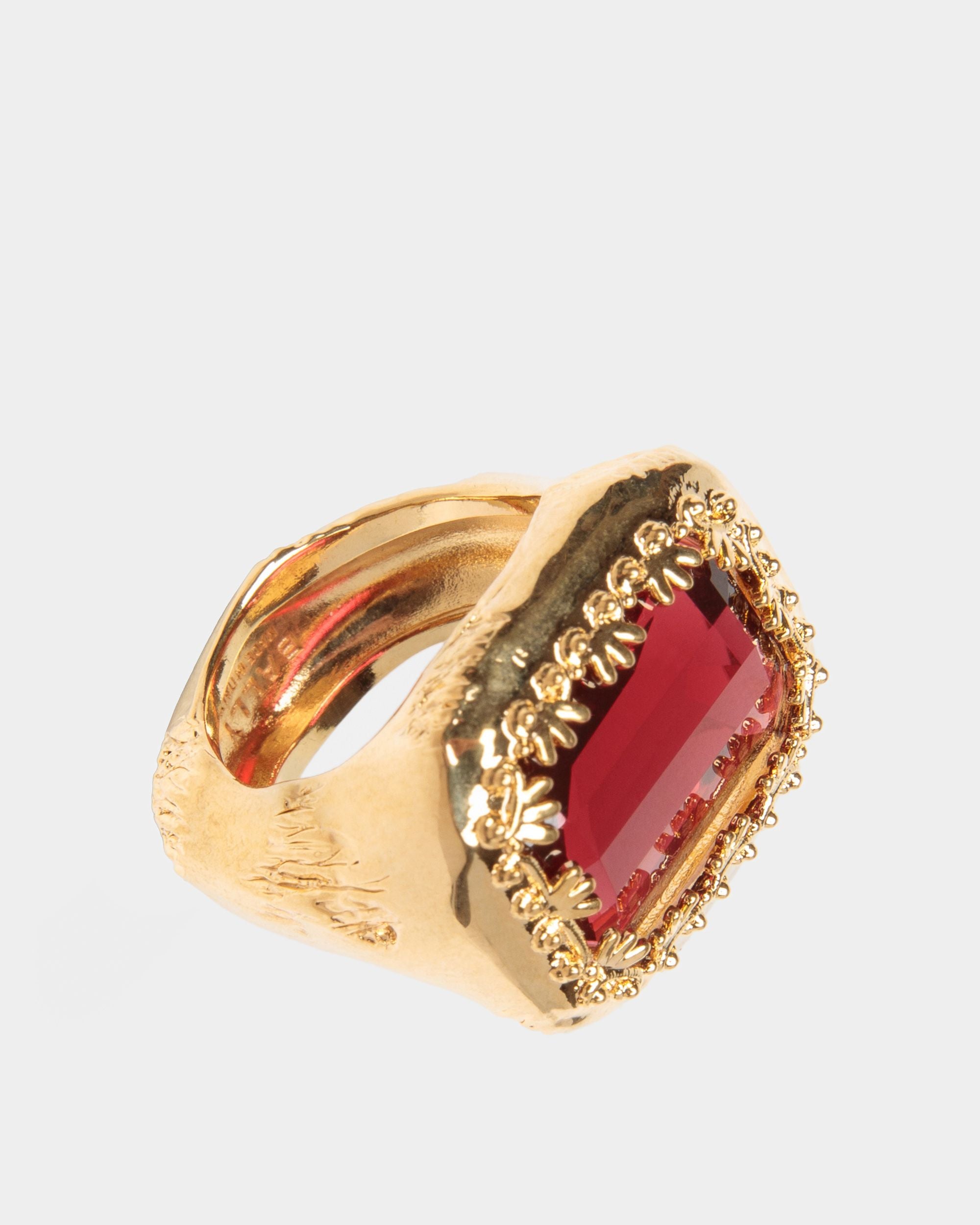Baroque Ring Gehämmert Goldfarben - Damen - Bally - 01