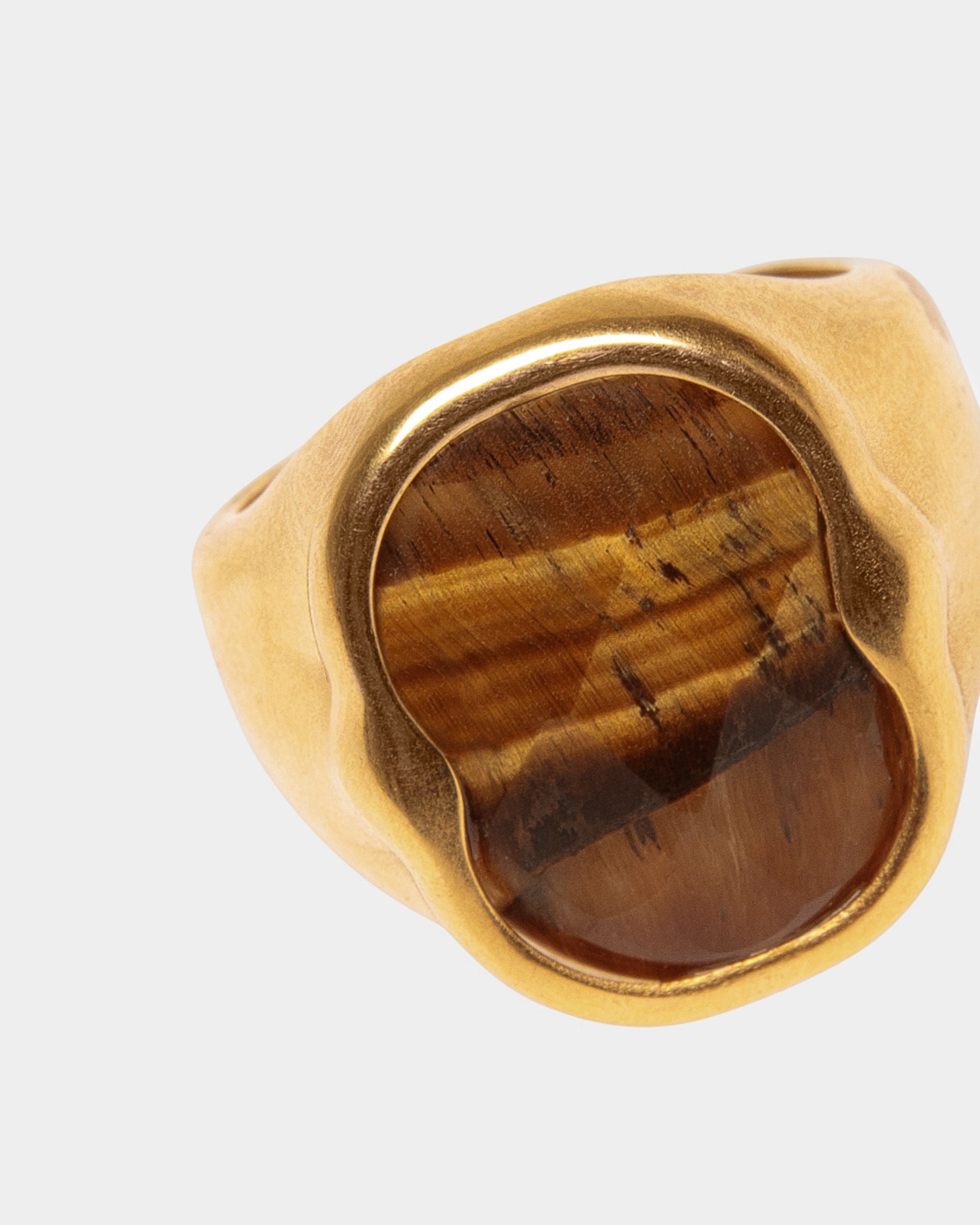 Frame Ring Gehämmert Goldfarben - Damen - Bally - 03