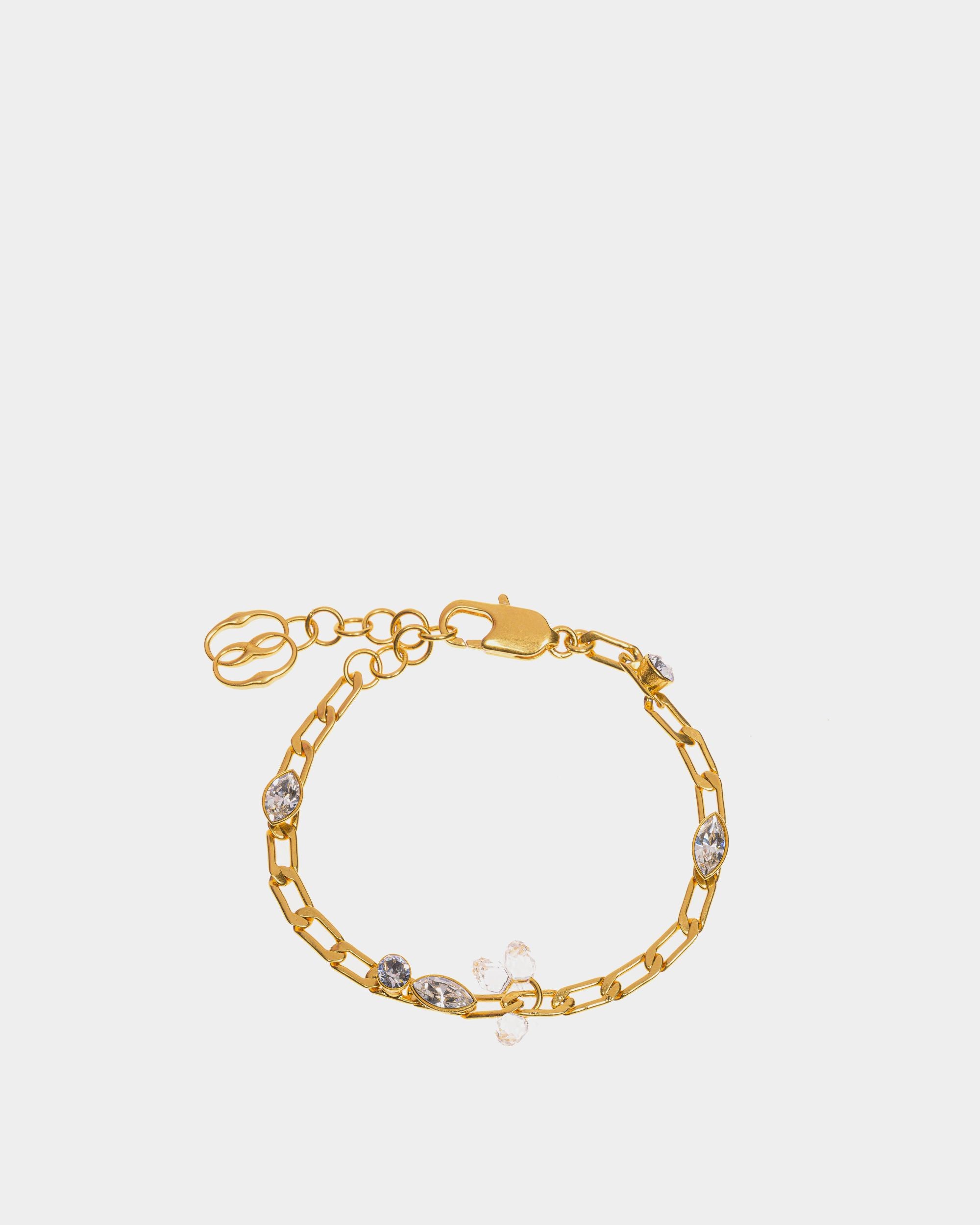Soir Armband Aus Goldfarbenem Messing Und Mit Transparenten Schmucksteinen - Damen - Bally - 01