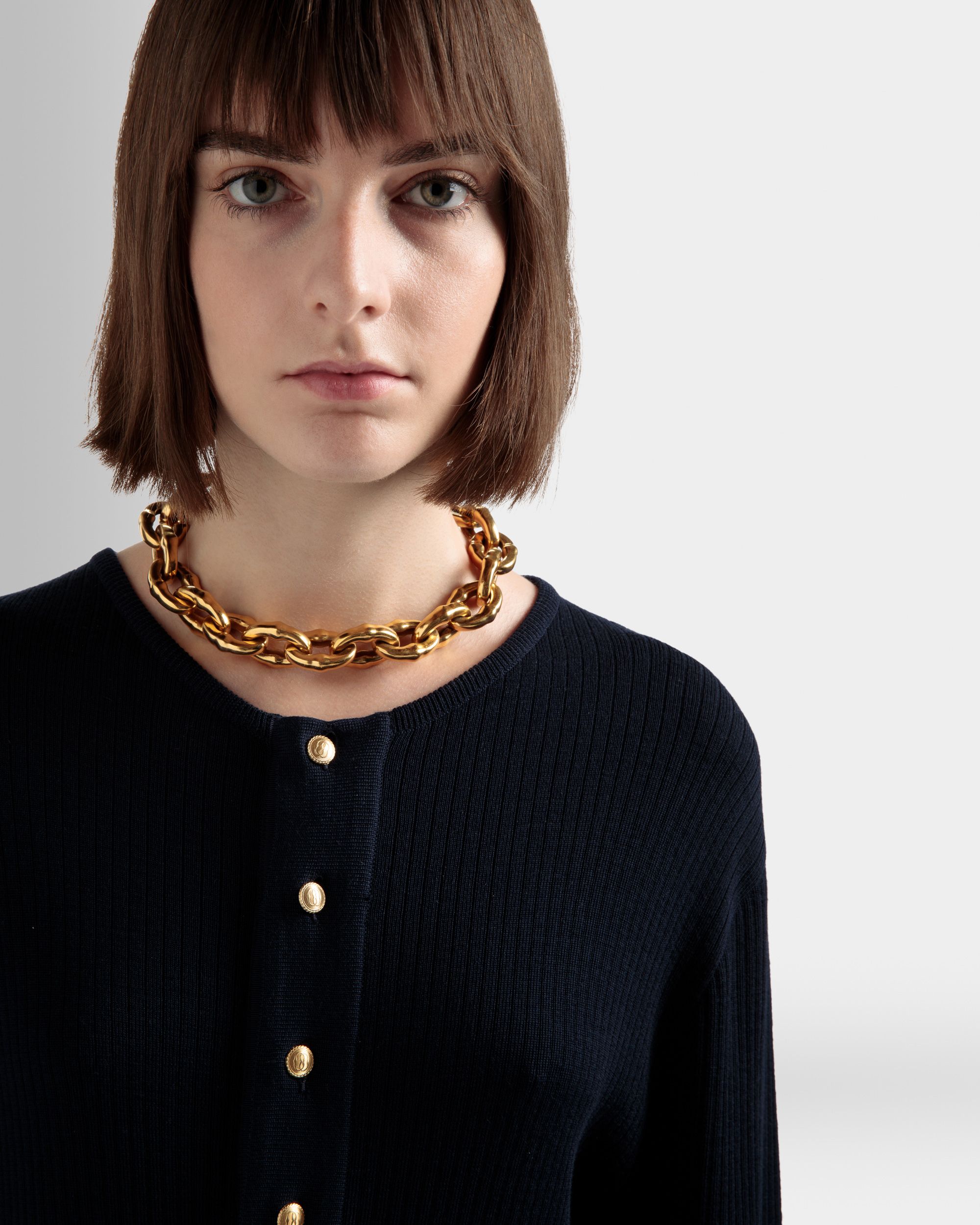 Chain Choker Gehämmert Goldfarben - Damen - Bally - 02