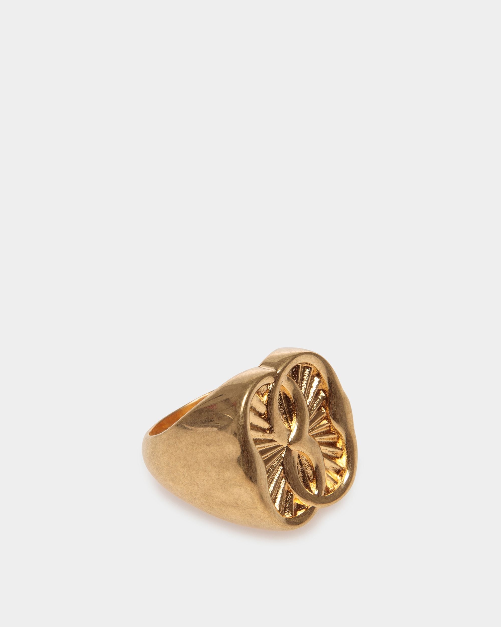 Emblem Ring Aus Goldfarbenem Ecobrass - Damen - Bally - 01