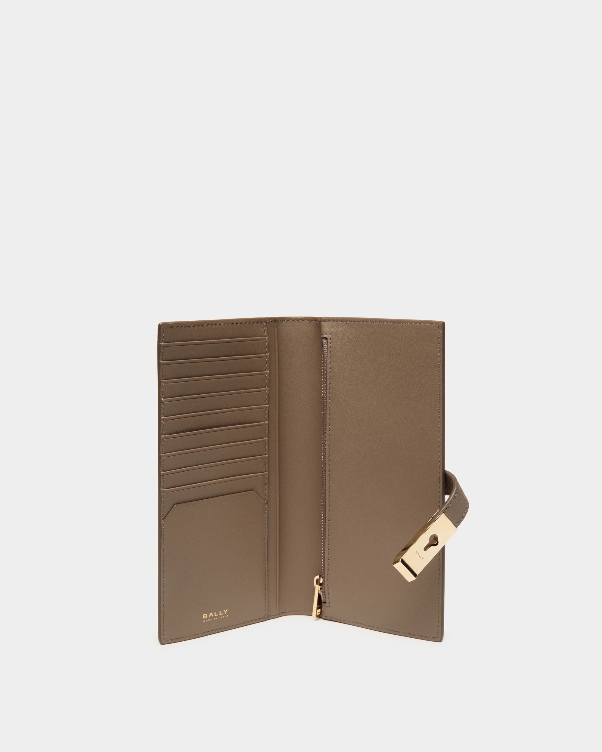 Lange Lock Me Geldbörse Aus Genarbtem Leder In Taupe - Damen - Bally - 03