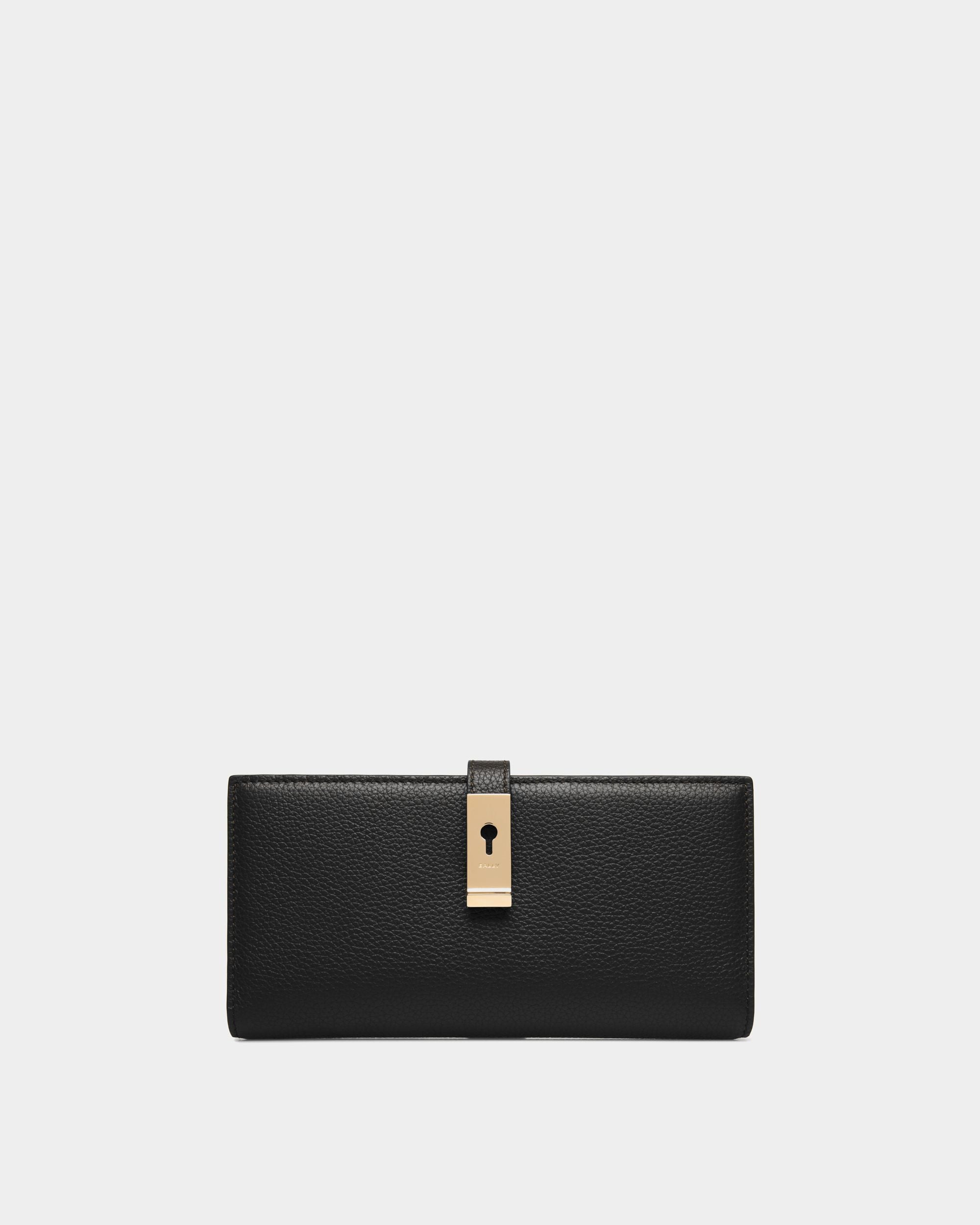 Lock Me Geldbörse Aus Genarbtem Leder In Schwarz - Damen - Bally - 01