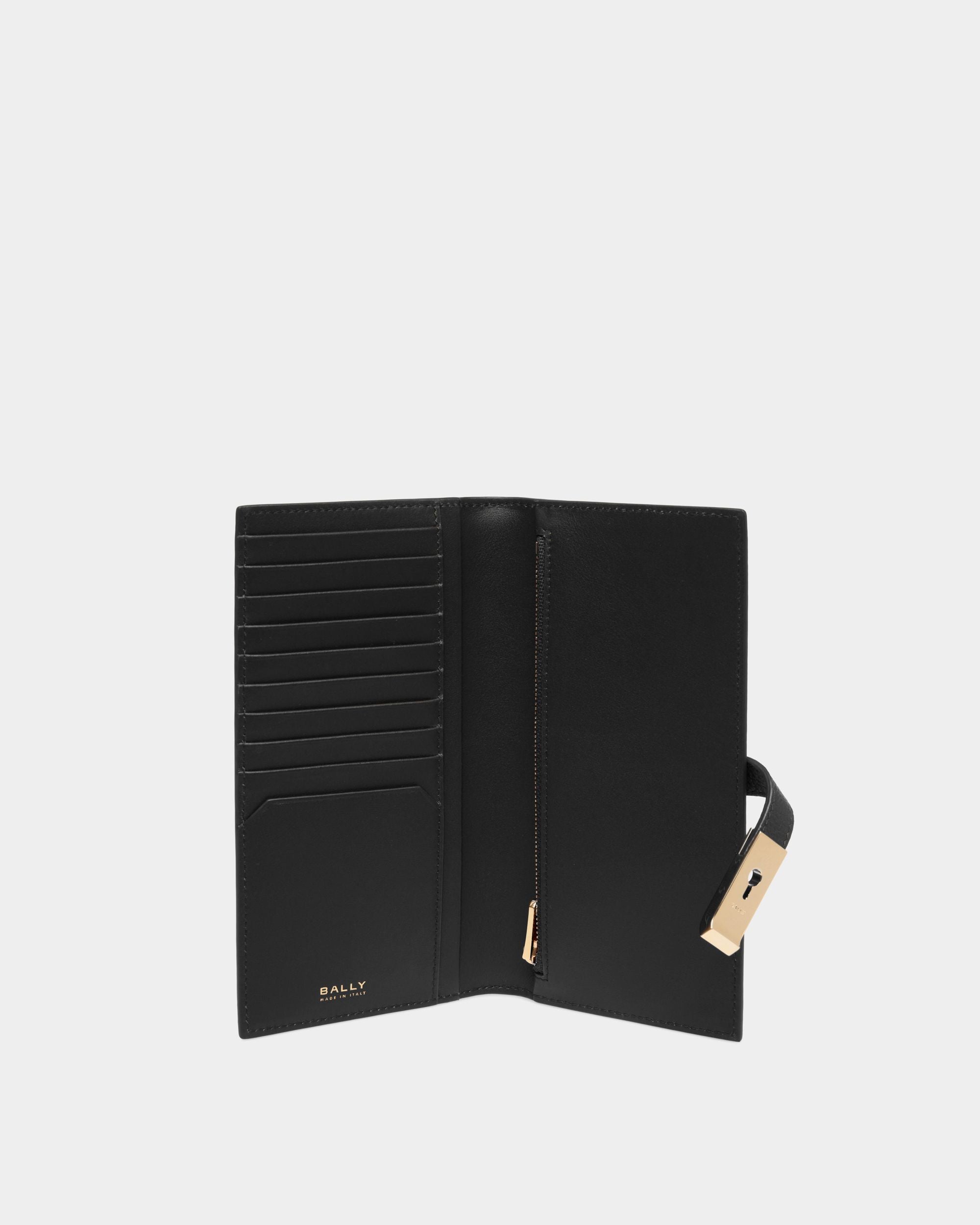 Lock Me Geldbörse Aus Genarbtem Leder In Schwarz - Damen - Bally - 03