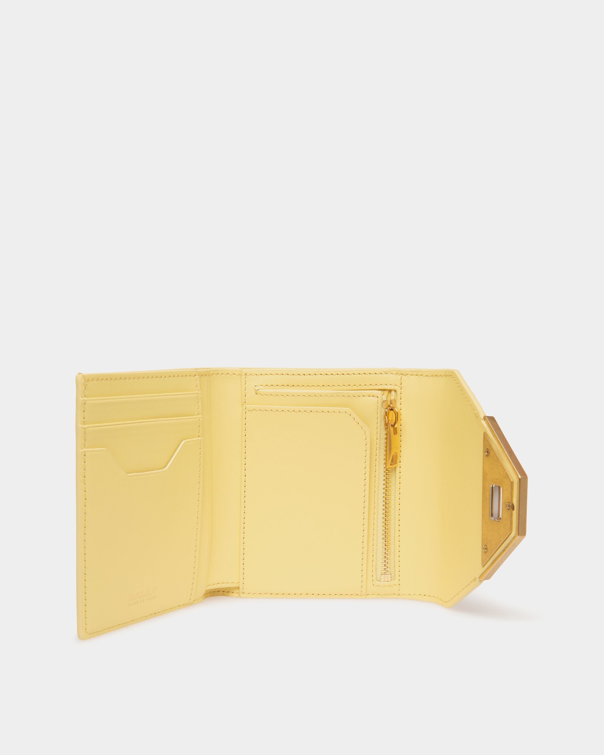 Tilt Geldbörse Aus Leder Mit Kroko-Print In Vanana Yellow - Damen - Bally - 03