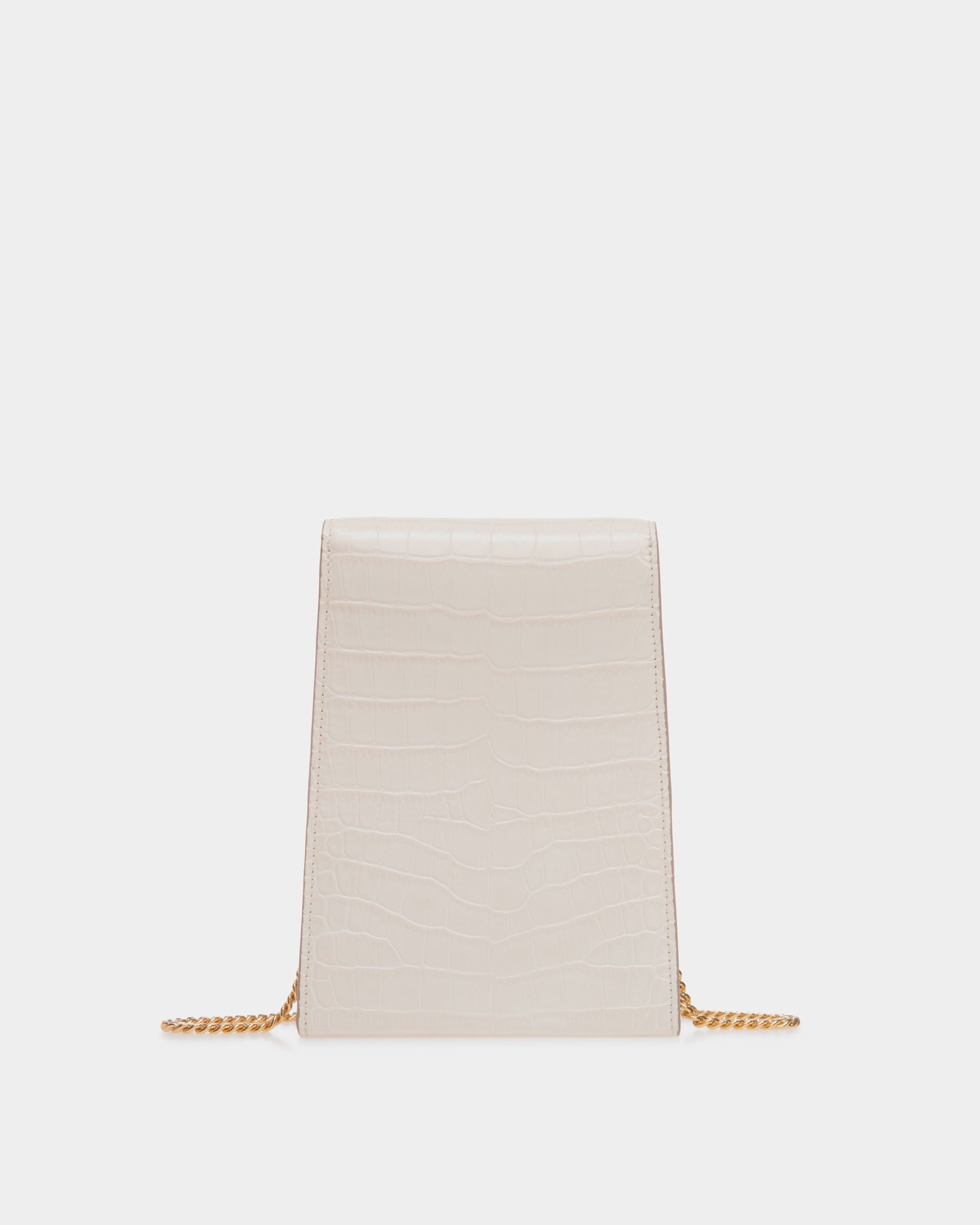 Tilt Smartphone-Tasche Aus Leder Mit Kroko-Print In Weiß - Damen - Bally - 02