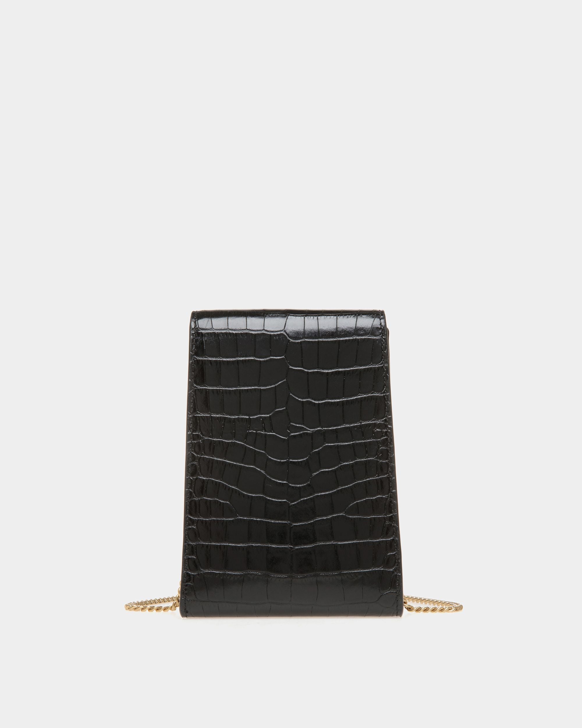 Tilt Smartphone-Tasche Aus Leder Mit Kroko-Print In Schwarz - Damen - Bally - 02
