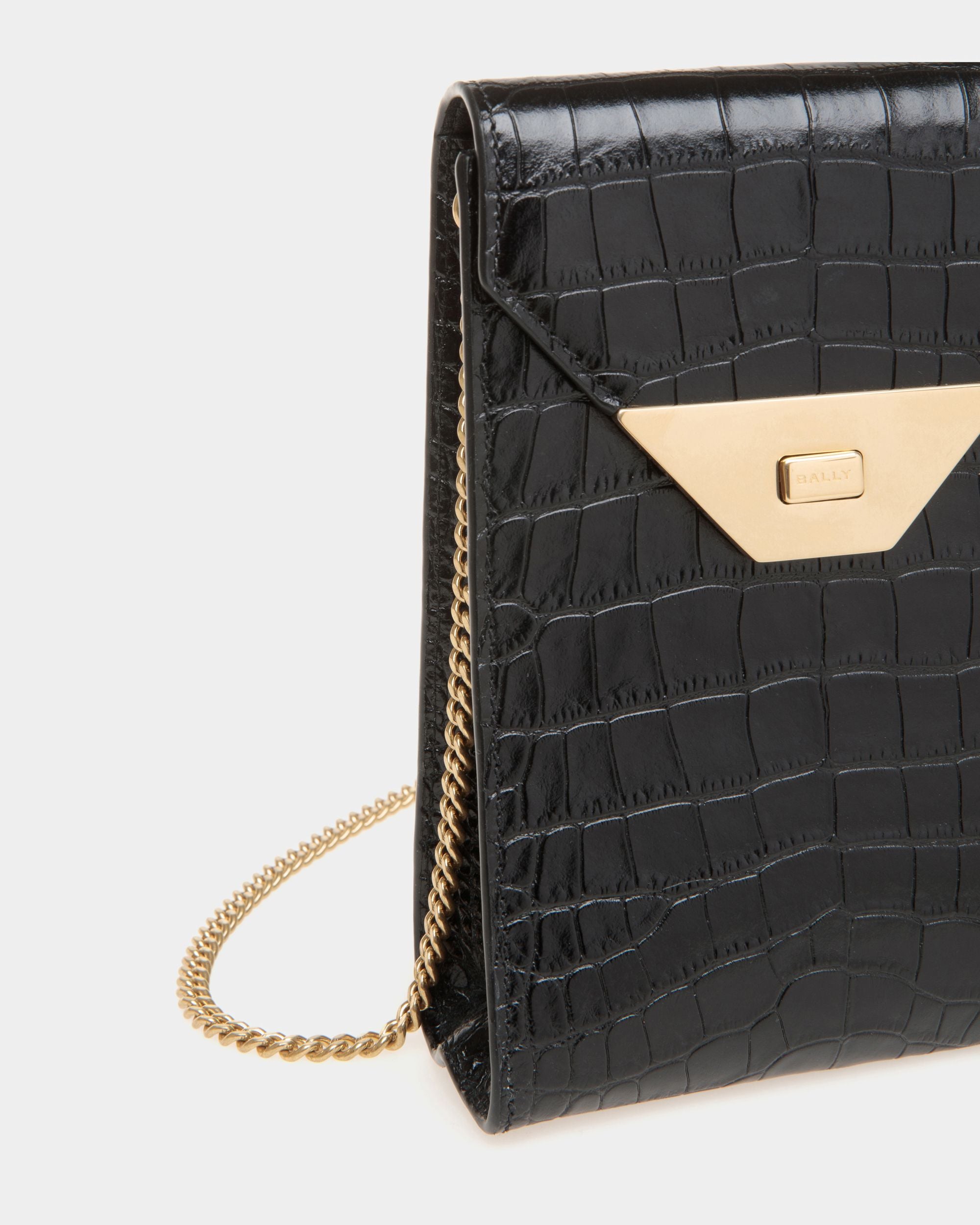 Tilt Smartphone-Tasche Aus Leder Mit Kroko-Print In Schwarz - Damen - Bally - 04