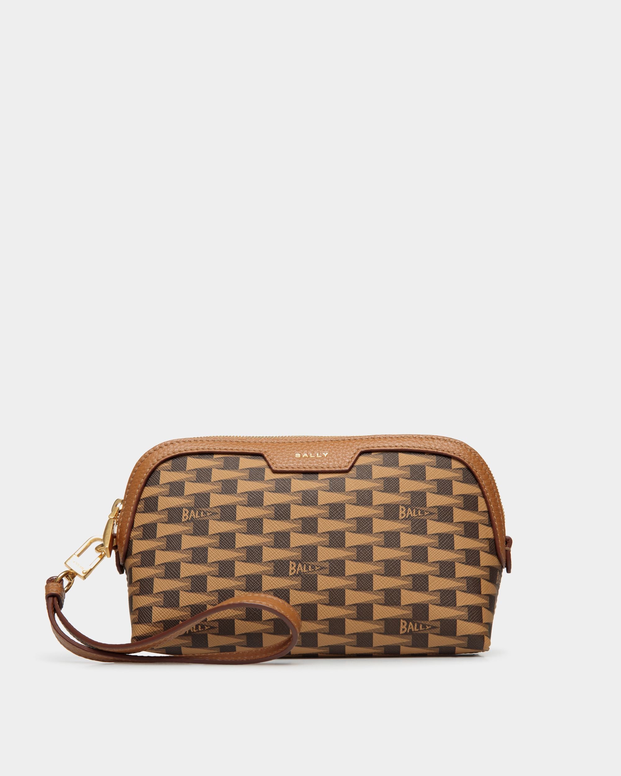 Pennant Pochette Mit Handschlaufe Und Pennant-Motiv In Braun - Damen - Bally - 01