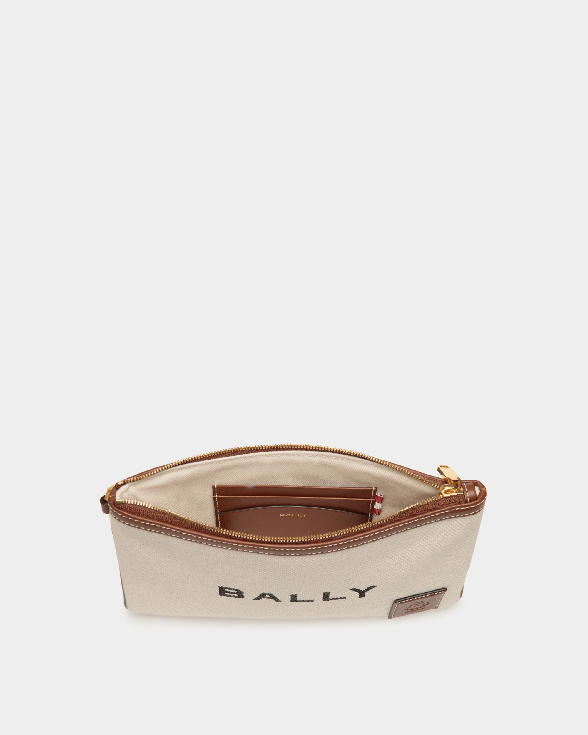 Akelei Pouch In Beige Fabric - Damen - Bally - 03