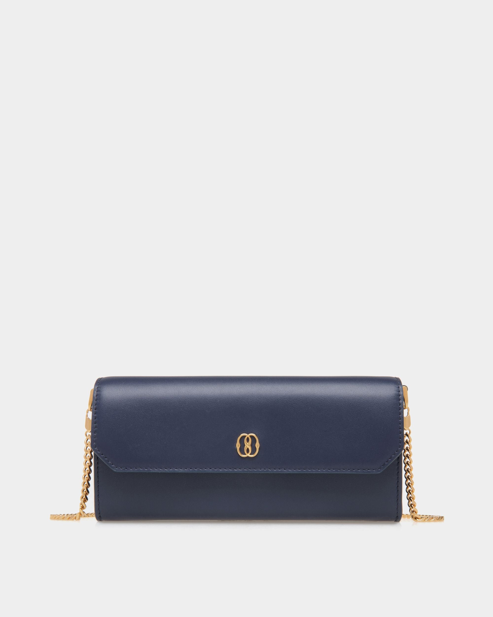 Emblem Geldbörse Aus Blauem Leder An Kette - Damen - Bally - 01