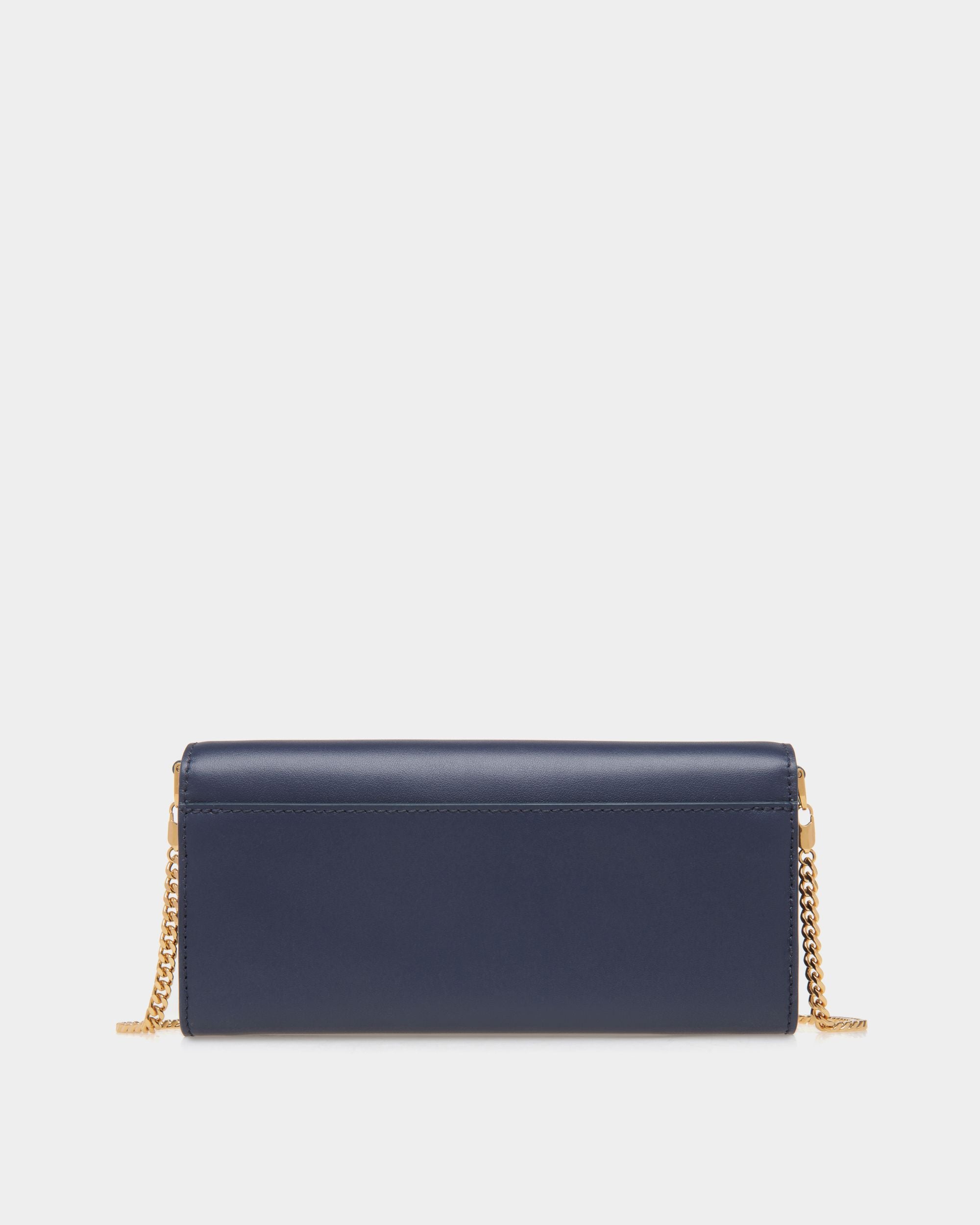 Emblem Geldbörse Aus Blauem Leder An Kette - Damen - Bally - 02