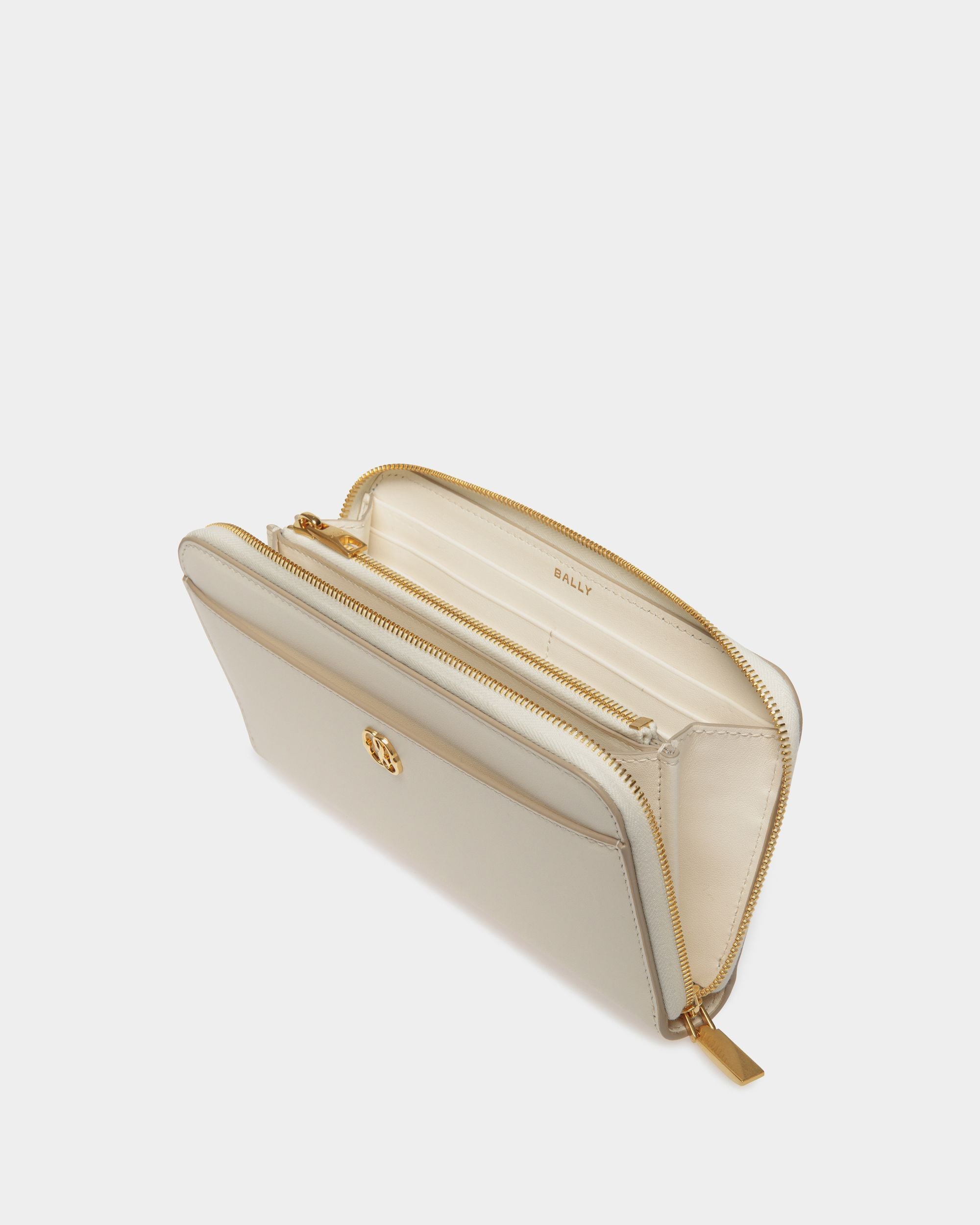 Lange Emblem Brieftasche Aus Leder In Weiß - Damen - Bally - 03