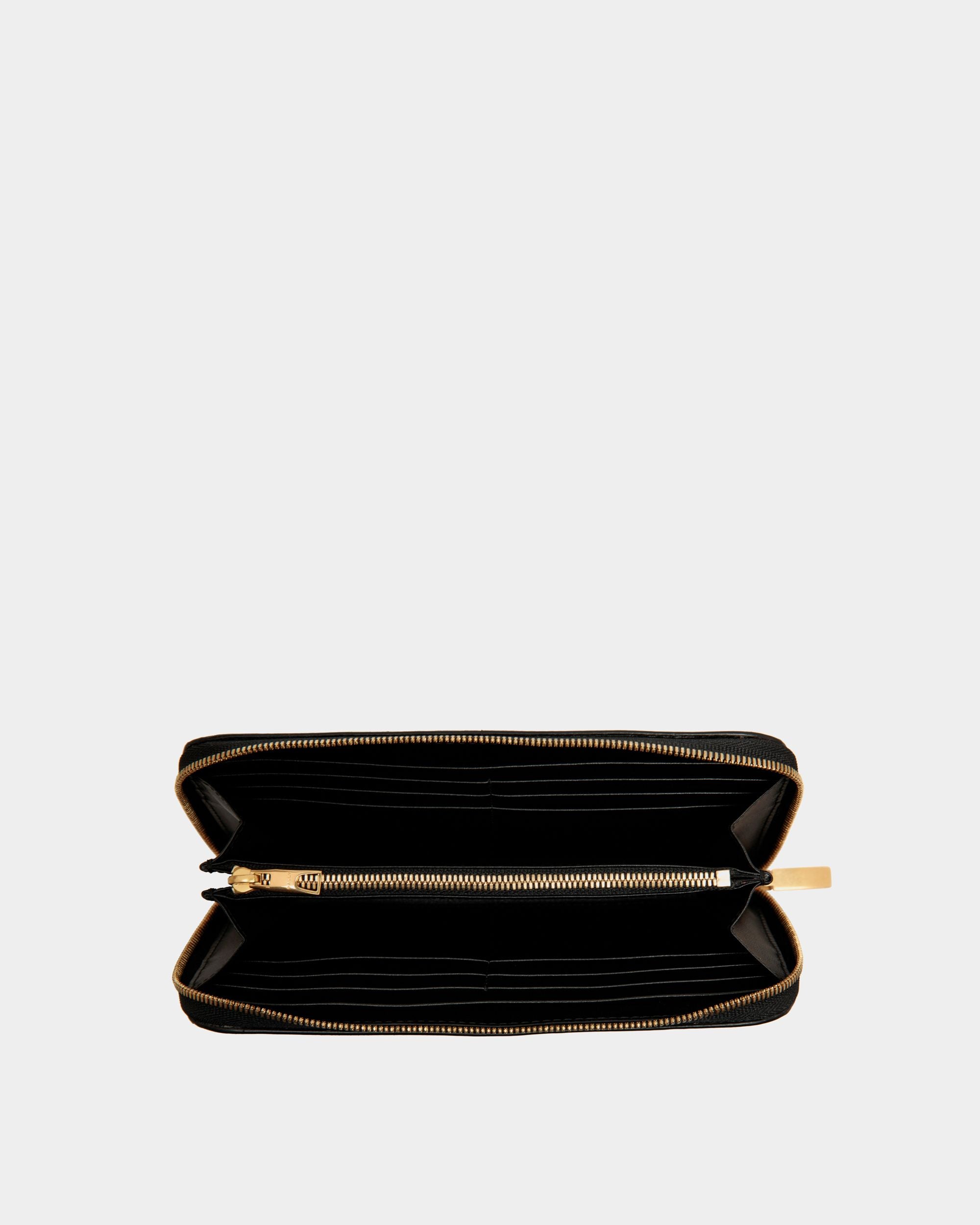 Code Geldbörse Mit Umlaufendem Reißverschluss Aus Schwarzem Leder - Damen - Bally - 03