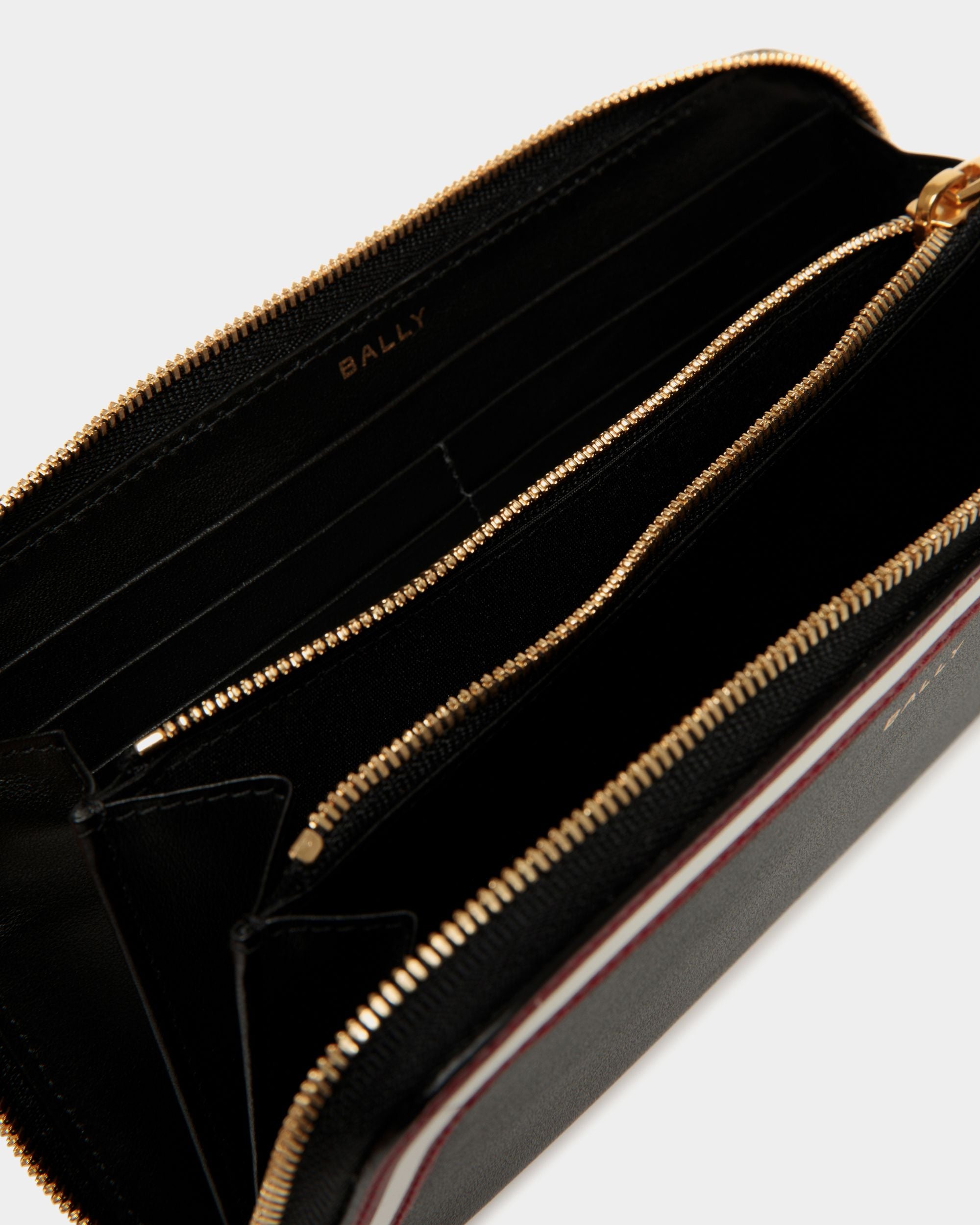 Code Geldbörse Mit Umlaufendem Reißverschluss Aus Schwarzem Leder - Damen - Bally - 04