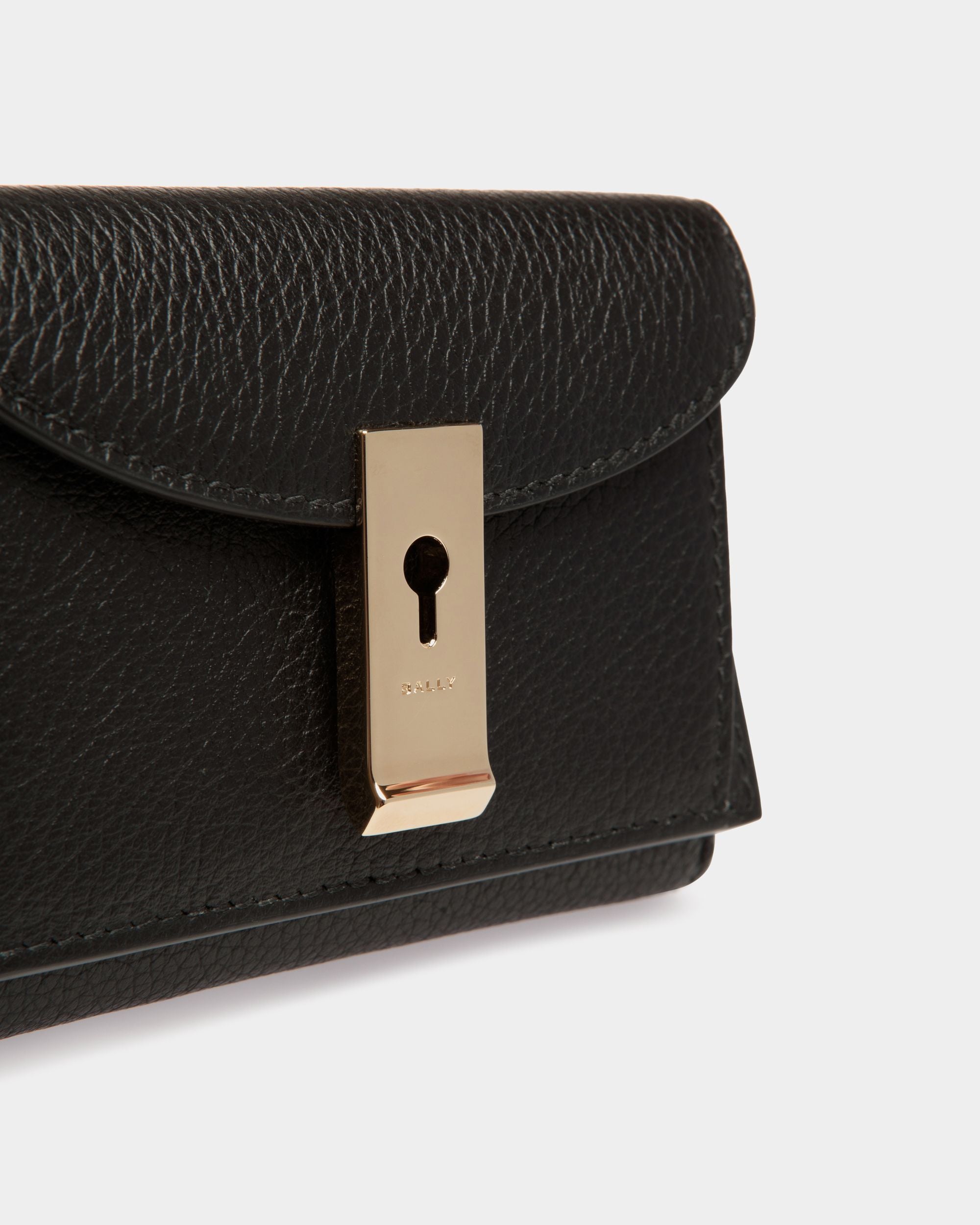 Lock Me Geldbörse Aus Genarbtem Leder In Schwarz - Damen - Bally - 04