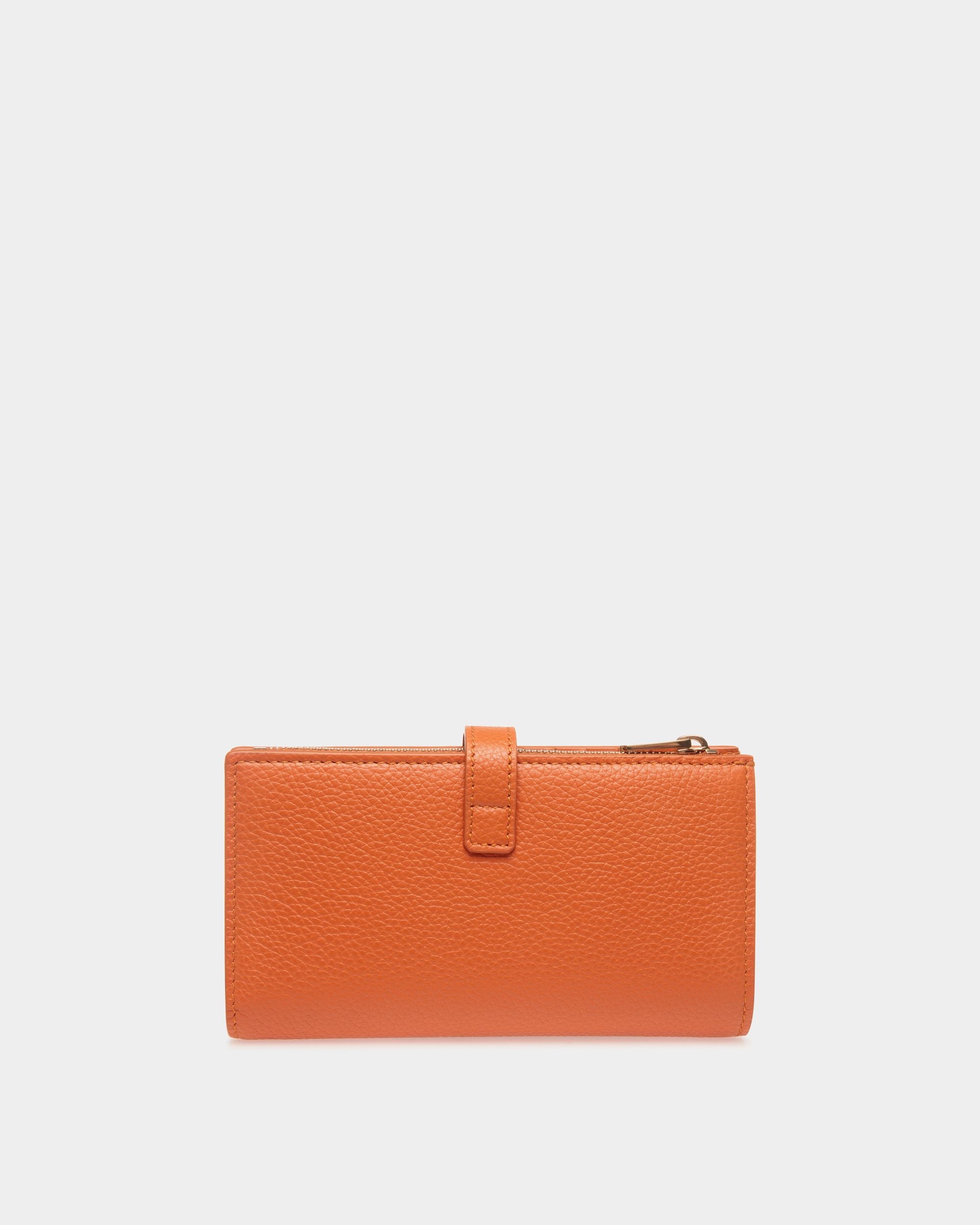 Lange Geldbörse Lock Me Aus Genarbtem Leder In Koi Orange - Damen - Bally - 01