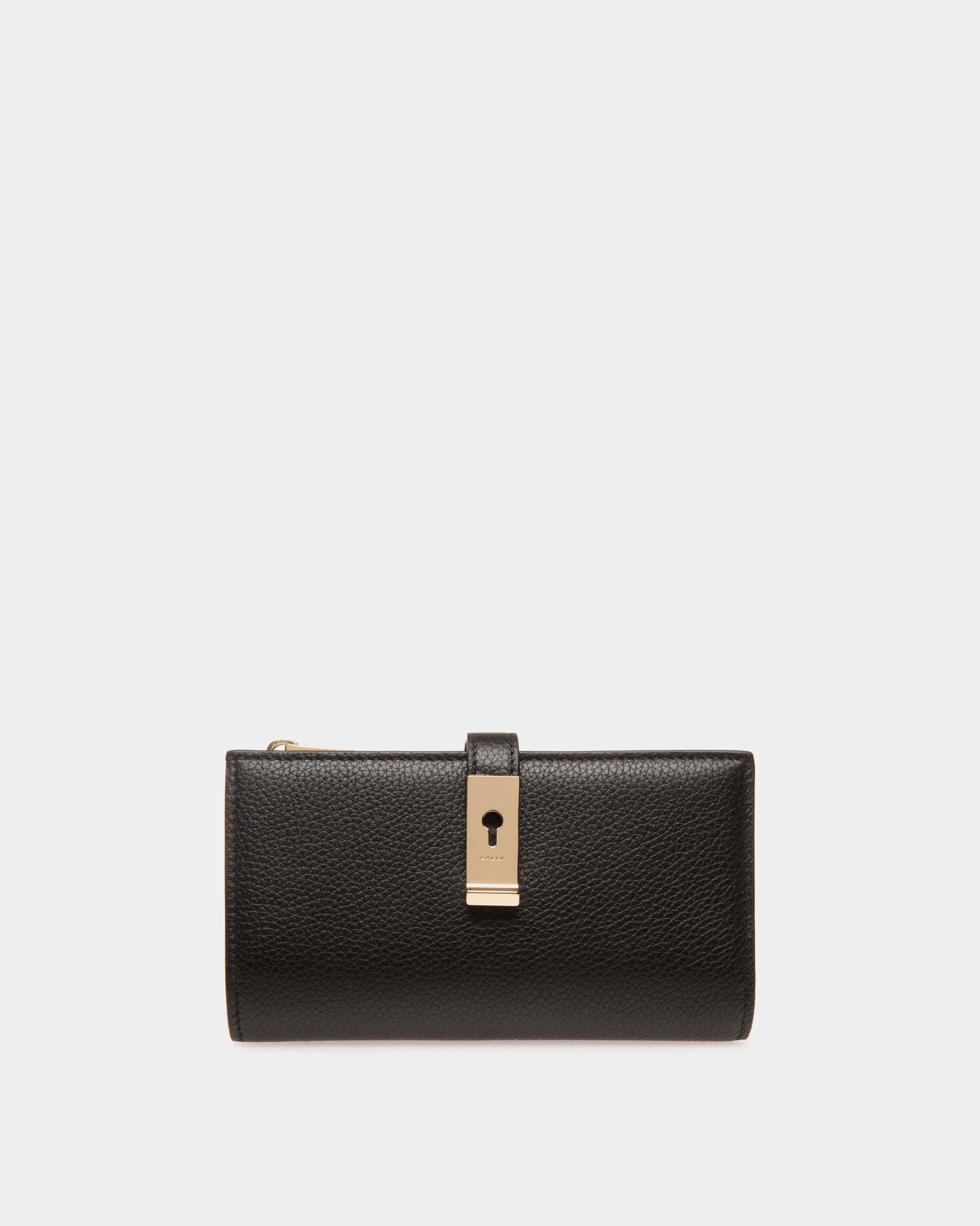 Lock Me Lange Geldbörse Aus Genarbtem Leder In Schwarz - Damen - Bally - 01